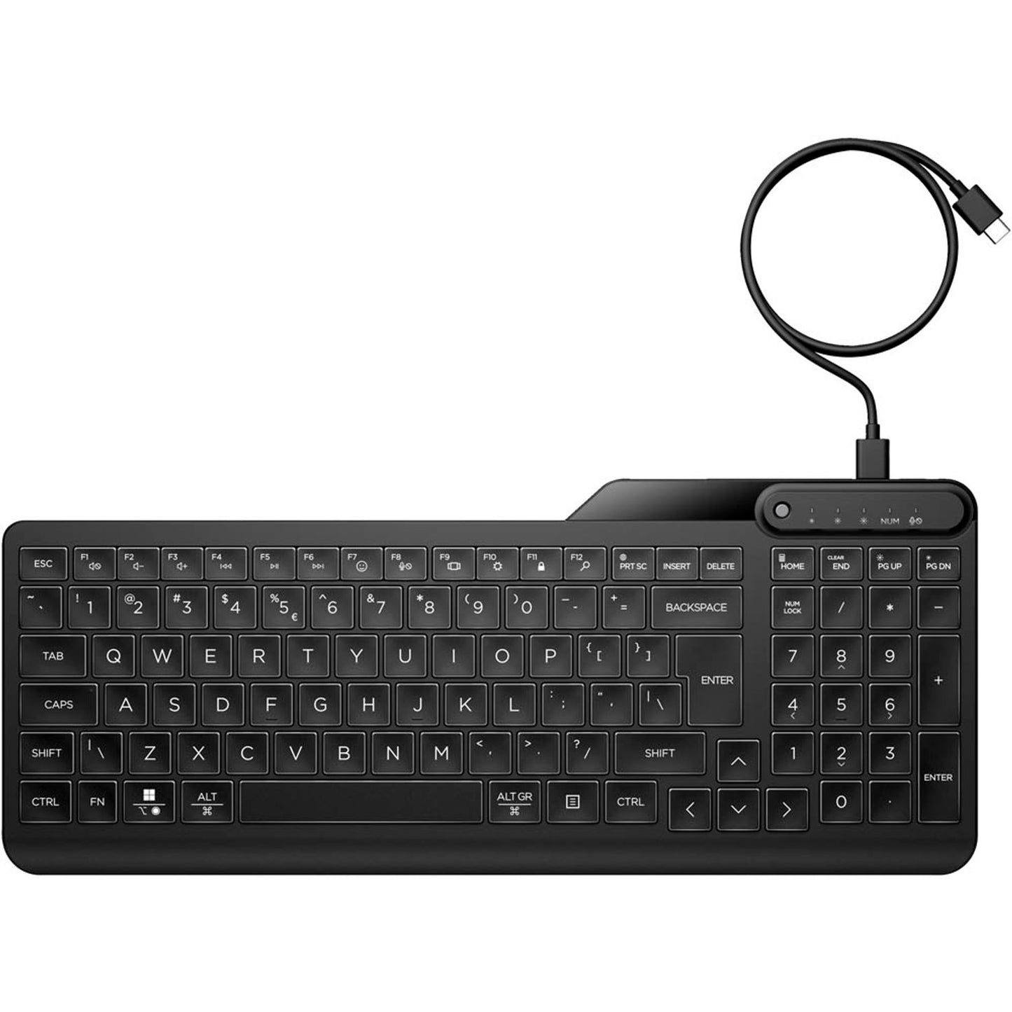 HP 400 Blacklit Tastatur kabelgebunden schwarz | 7N7C0AA#ABD