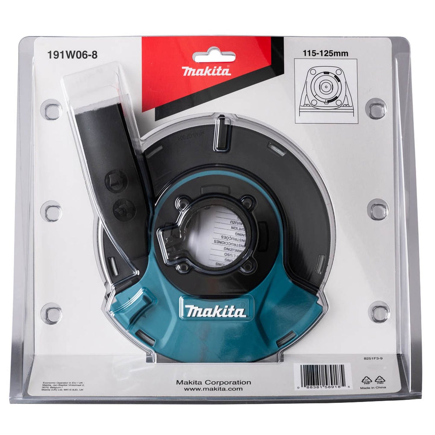 makita Absaughaube für Betonschleifer 115,0 - 125,0 mm | 191W06-8