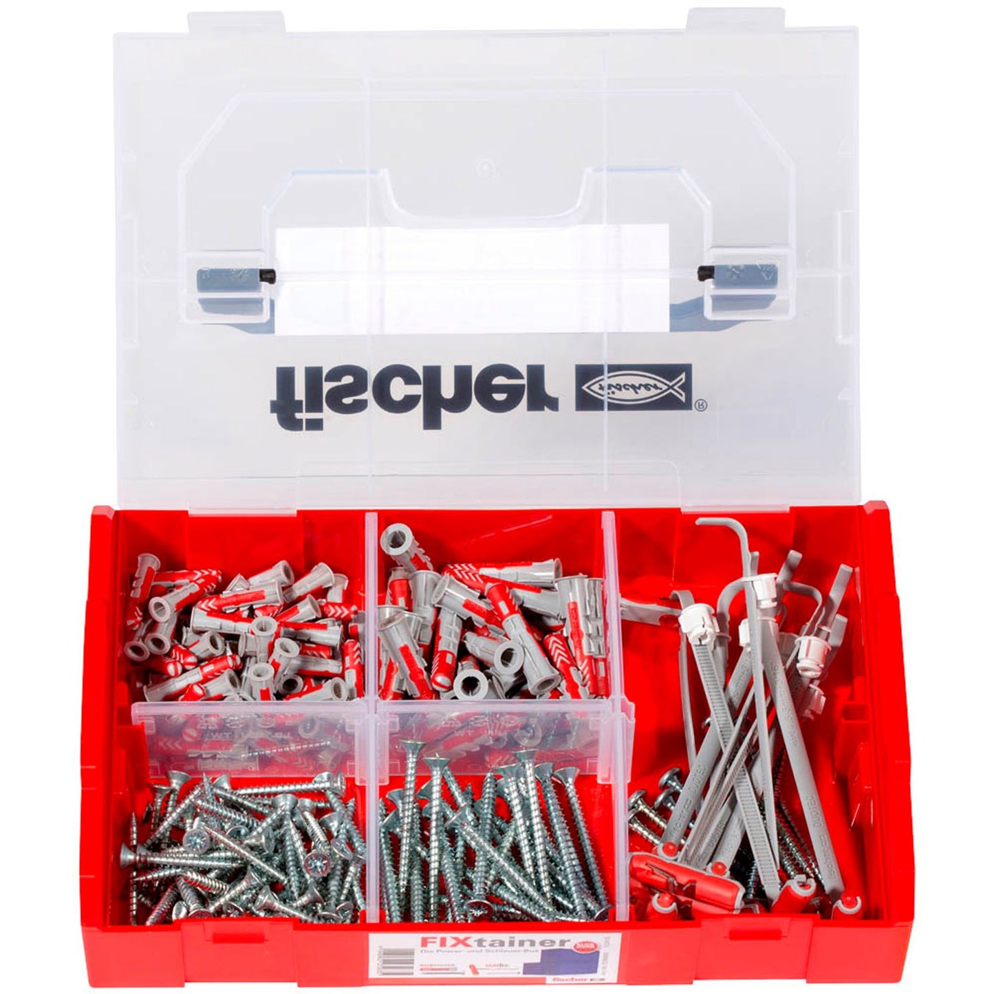 fischer FixTainer - DuoPower/DuoTec + S 2K Dübel- und Schrauben-Sortiment Ø 4,5/5/6/8 mm 10/30/40/55/60 mm | 539868