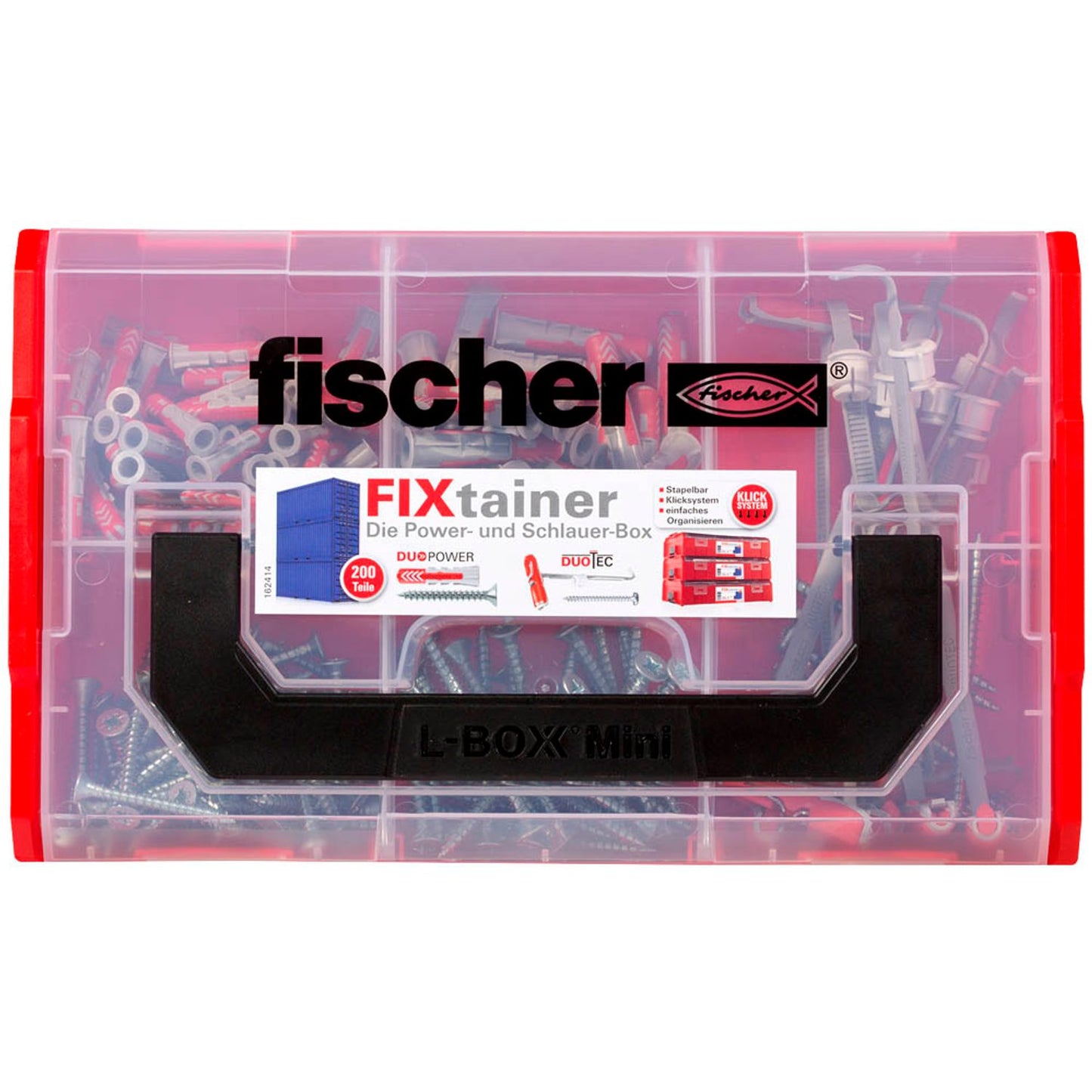 fischer FixTainer - DuoPower/DuoTec + S 2K Dübel- und Schrauben-Sortiment Ø 4,5/5/6/8 mm 10/30/40/55/60 mm | 539868