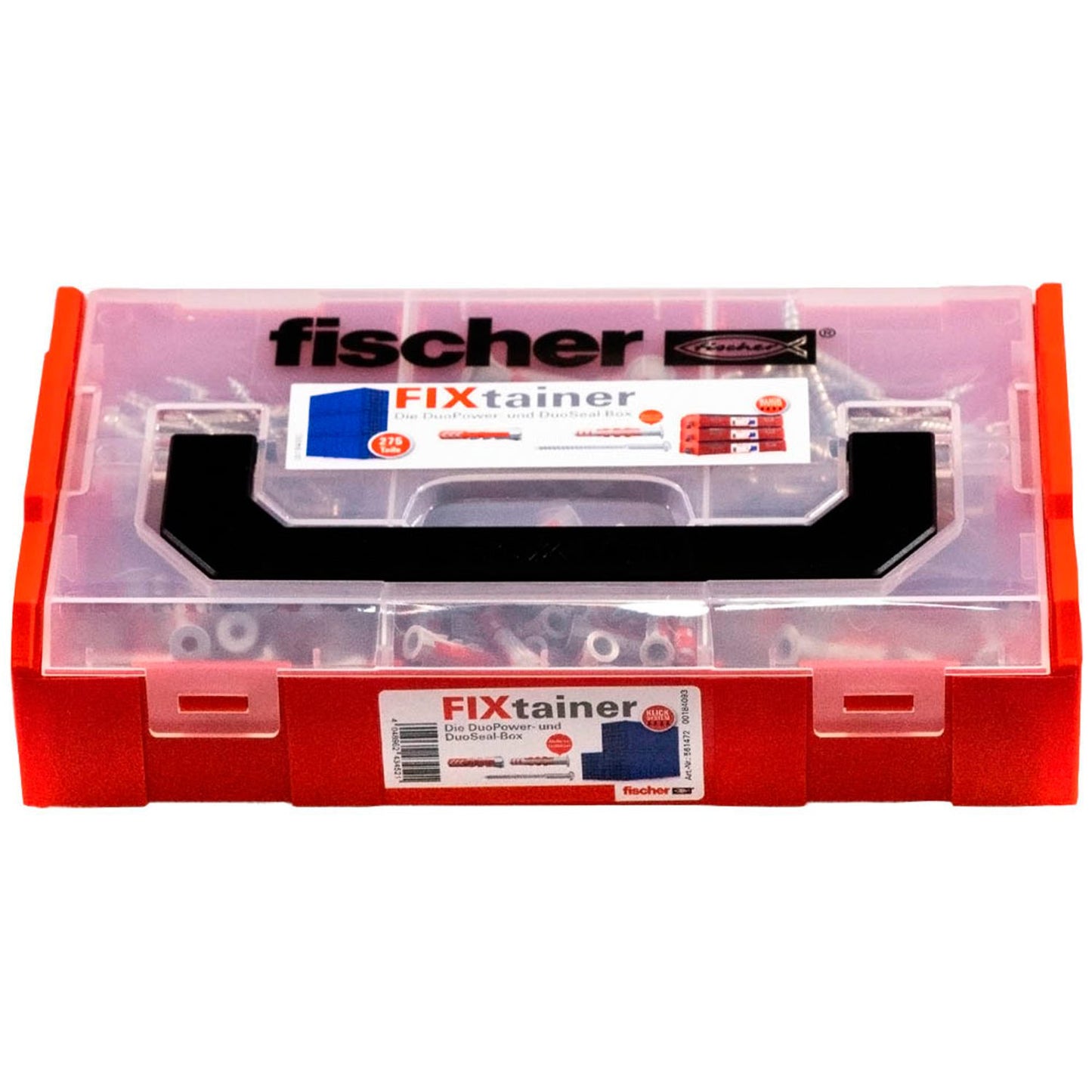 fischer FixTainer - DuoPower / DuoSeal + S Dübel- und Schrauben-Sortiment Ø 4,5/6/8/10 mm 30/38/48/60/70 mm | 561472 | 1 Pack = 275 St.