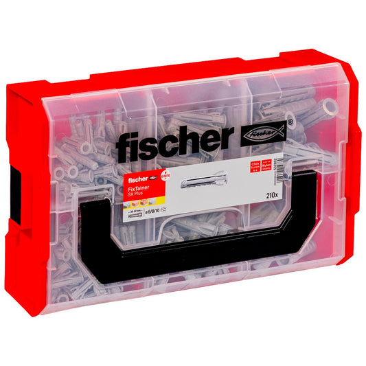 fischer FixTainer - SX Plus Spreizdübel-Sortiment Ø 6/8/10 mm 30/40/50 mm | 532892 | 1 Pack = 210 St.