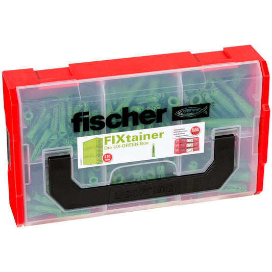 fischer FixTainer - UX-Green-Box Universaldübel-Sortiment Ø 6/8/10 mm 35/50/60 mm | 532894 | 1 Pack = 210 St.