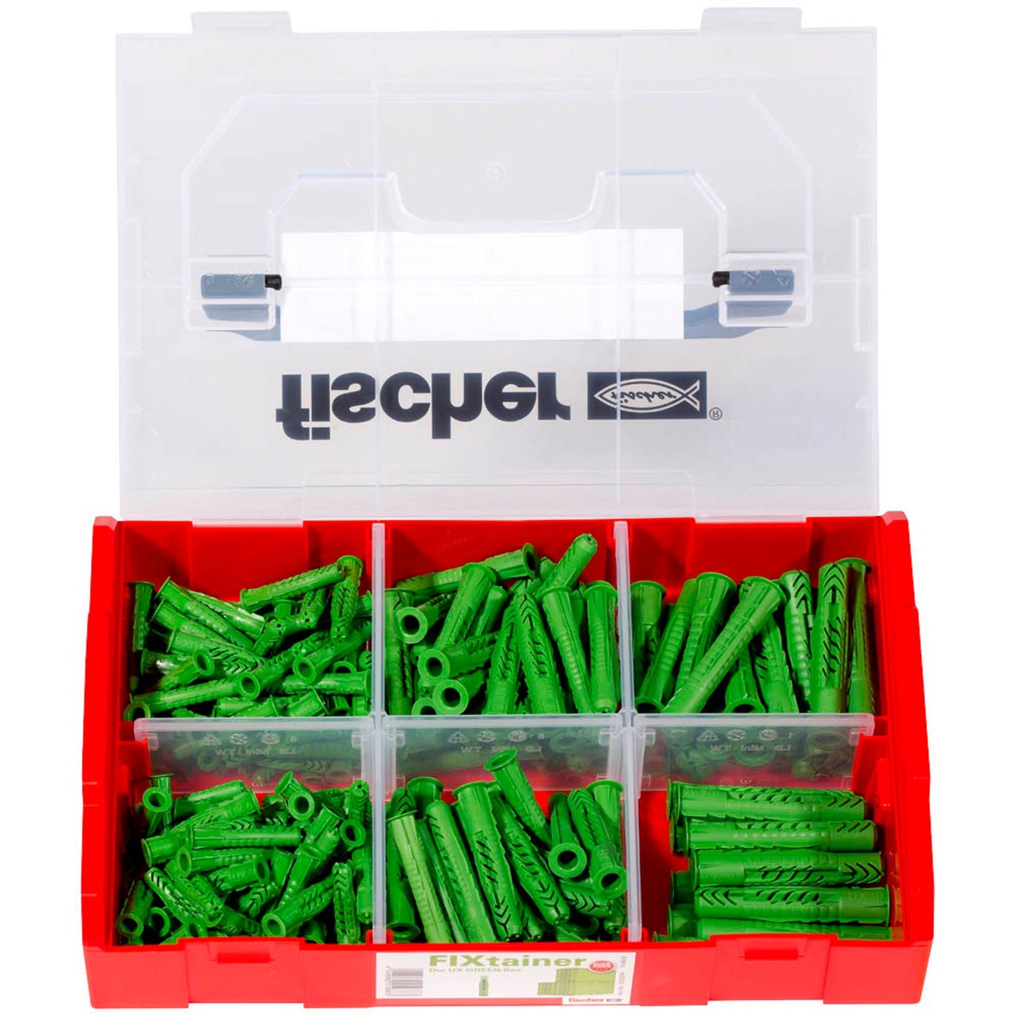 fischer FixTainer - UX-Green-Box Universaldübel-Sortiment Ø 6/8/10 mm 35/50/60 mm | 532894 | 1 Pack = 210 St.