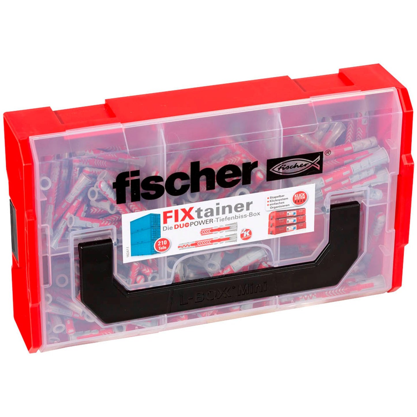 fischer FixTainer - DuoPower kurz/lang 2K Universaldübel-Sortiment Ø 6/8 mm 30/40/50/65 mm | 539867 | 1 Pack = 210 St.