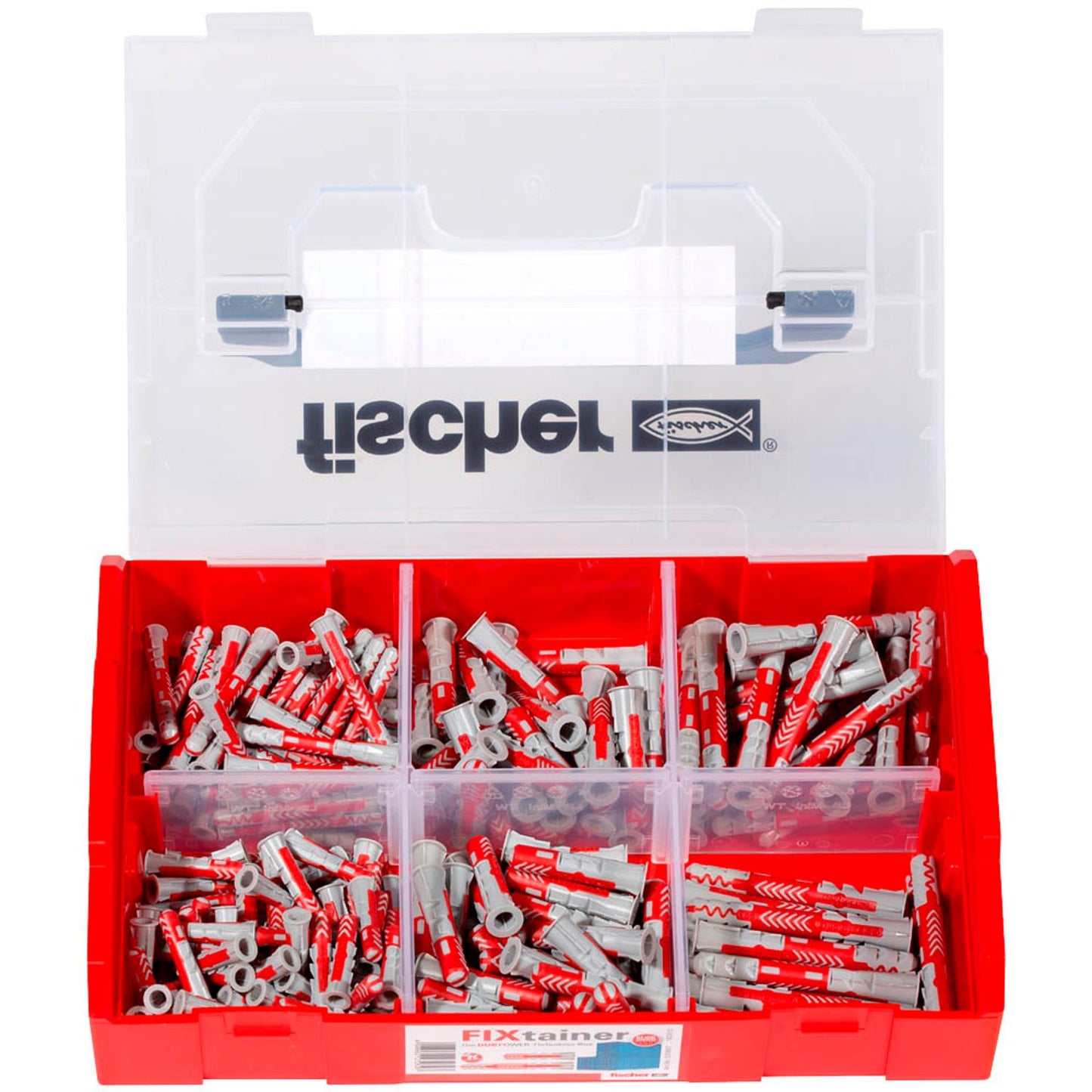 fischer FixTainer - DuoPower kurz/lang 2K Universaldübel-Sortiment Ø 6/8 mm 30/40/50/65 mm | 539867 | 1 Pack = 210 St.