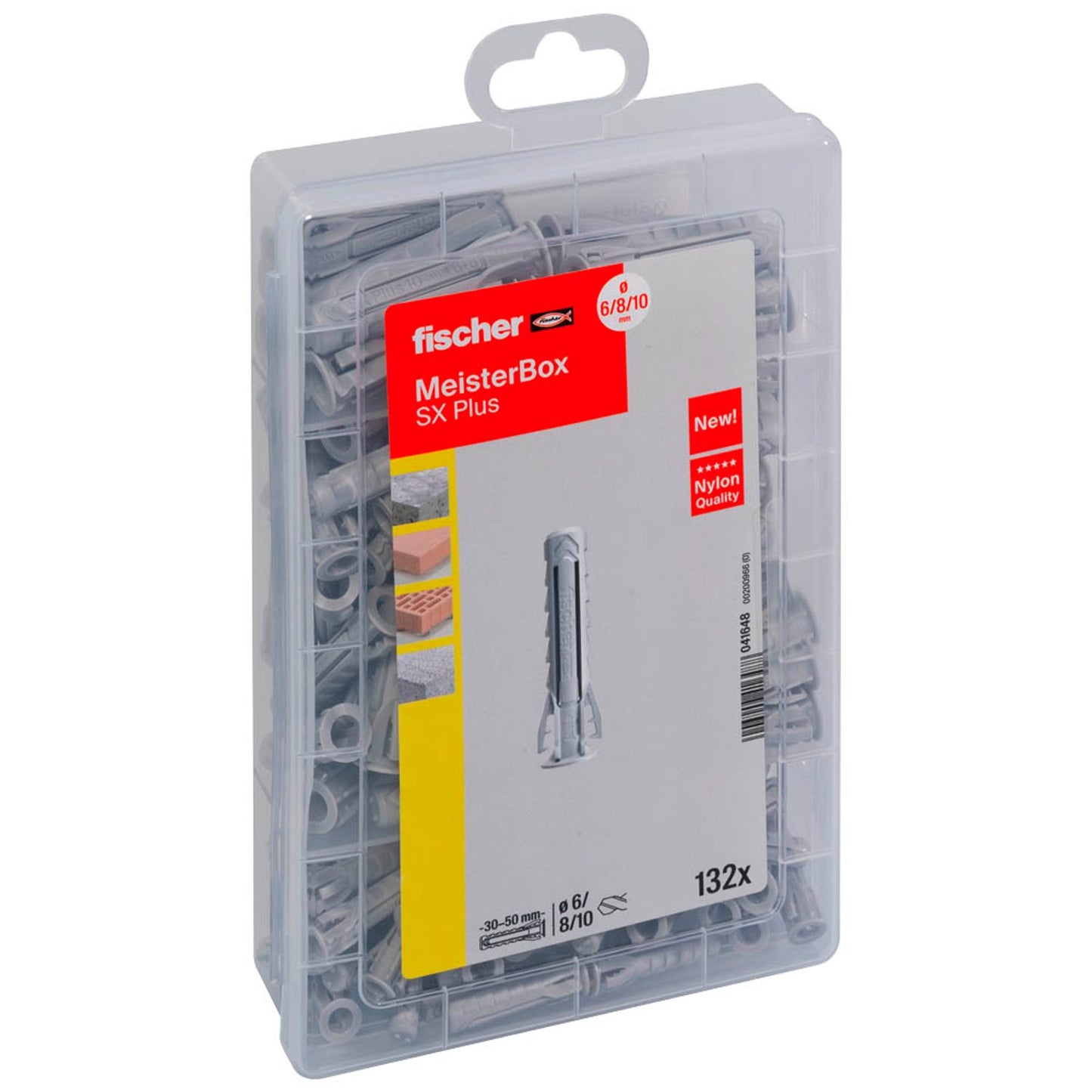 fischer Meister-Box - SX Plus Spreizdübel-Sortiment Ø 6/8/10 mm 30/40/50 mm | 41648 | 1 Pack = 132 St.