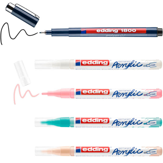 edding Manga Acrylstifte-Set farbsortiert 1,0 - 2,0 mm | 4-5300-1800-5-1
