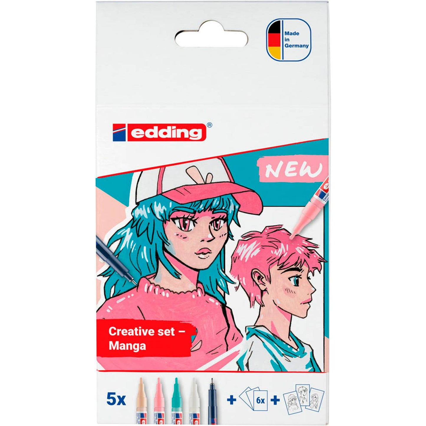edding Manga Acrylstifte-Set farbsortiert 1,0 - 2,0 mm | 4-5300-1800-5-1