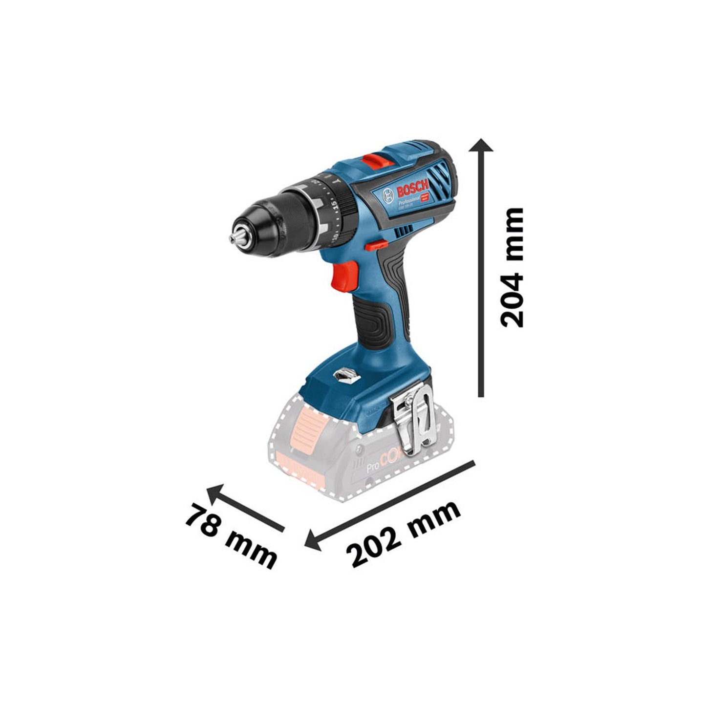 BOSCH Professional GSB 18V-28 Akku-Schlagbohrschrauber 18,0 V, ohne Akku | 06019H4000