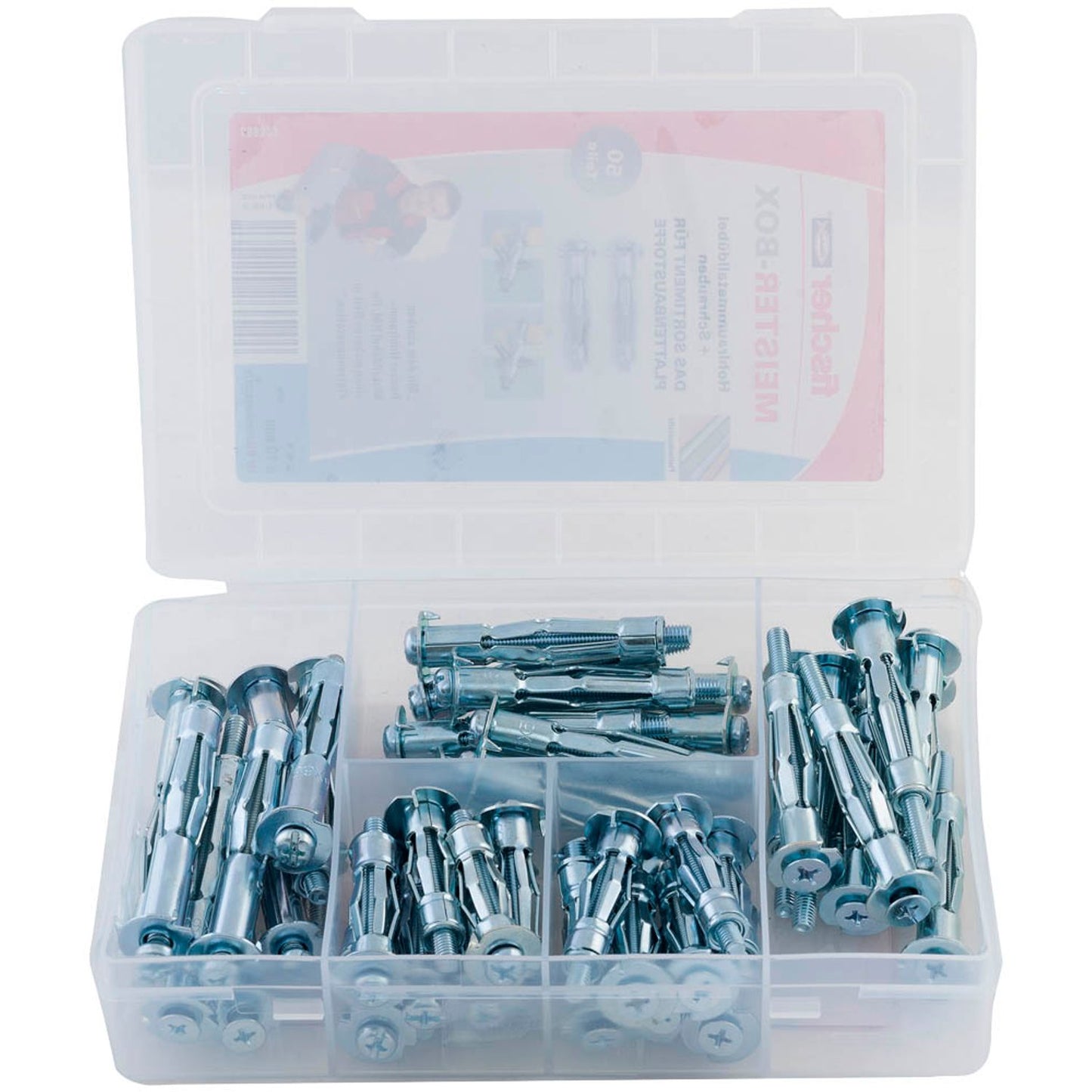 fischer Meister-Box - HM + S Hohlraumdübel Ø 5 mm 37/52/65 mm | 558327 | 1 Pack = 50 St.