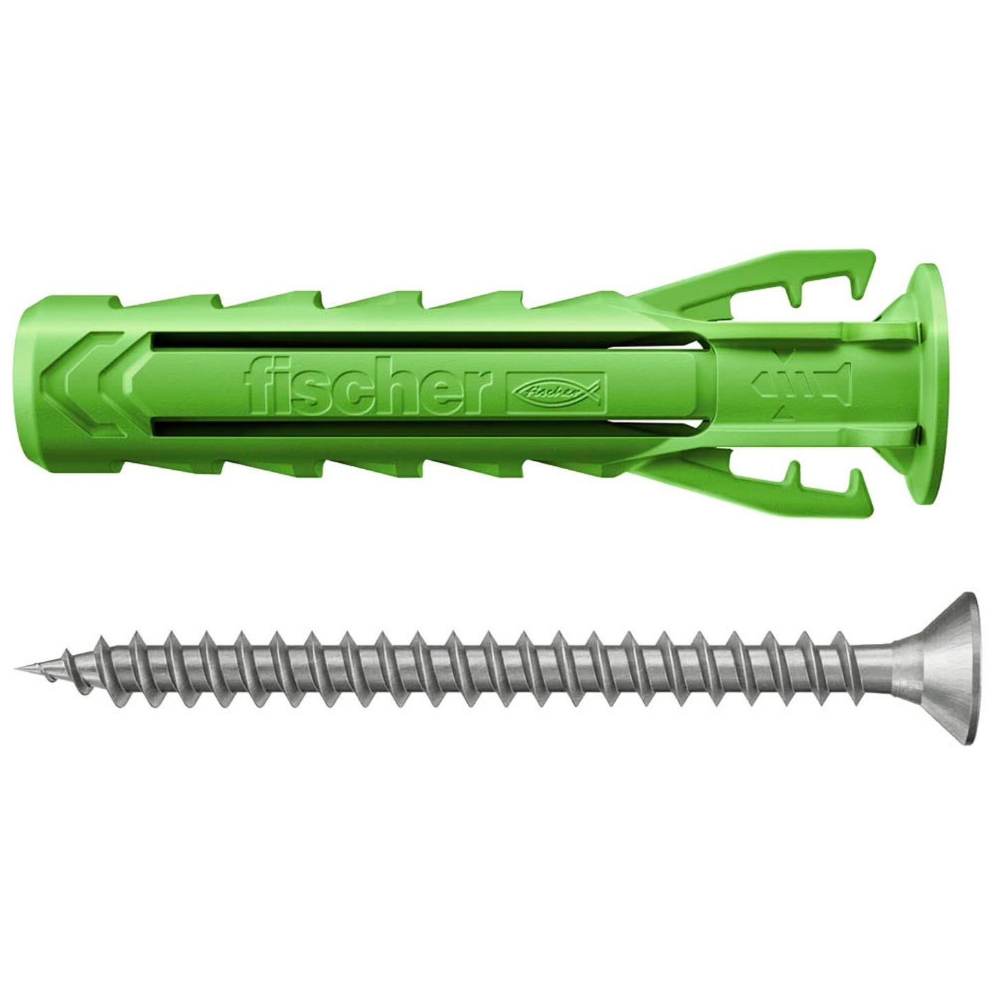 fischer Meister-Box - SX Plus Green S A2 Dübel- und Schrauben-Sortiment Ø 4,5/5/6/8 mm 30/40/55 mm | 531227 | 1 Pack = 120 St.