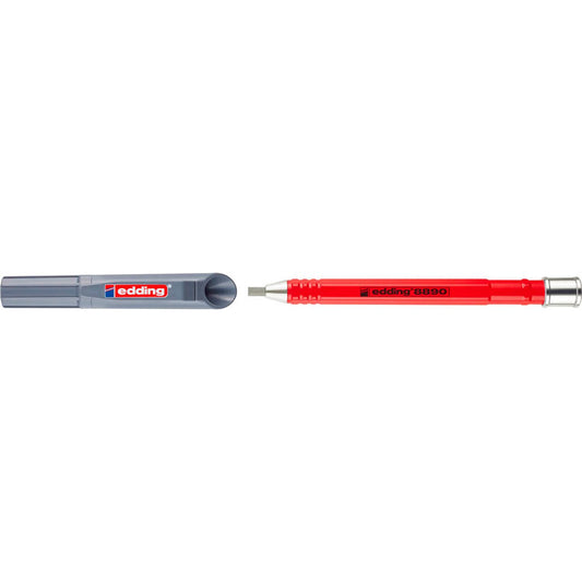 edding 8890 Zimmermannsbleistift mit Druckmechanismus rot HB, 10H | 4-8890-1-1090
