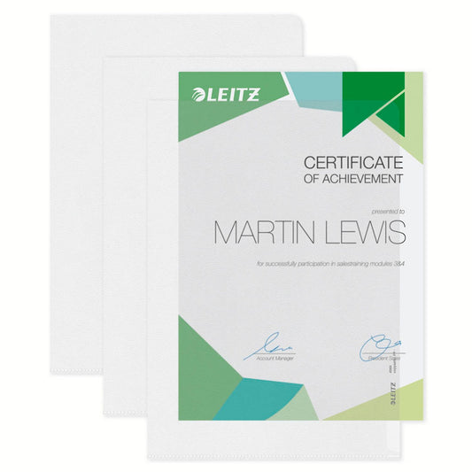 LEITZ Sichthüllen 4060 DIN A4 transparent genarbt 0,17 mm | 40600000 | 1 Pack = 100 St.