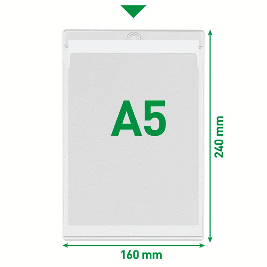 LEITZ Sichttaschen Sichttasche 4095 DIN A5 transparent genarbt 0,18 mm | 40950000 | 1 Pack = 10 St.