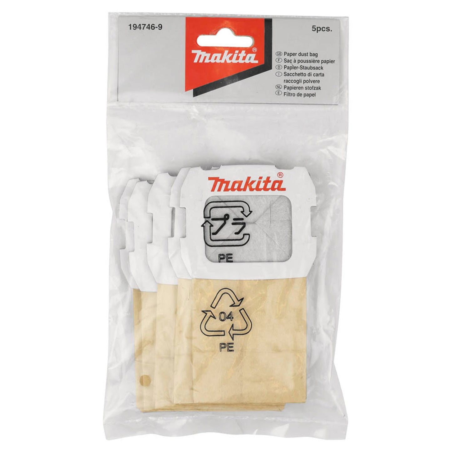 makita Staubsack für Bandschleifer | 194746-9 | 1 Pack = 5 St.