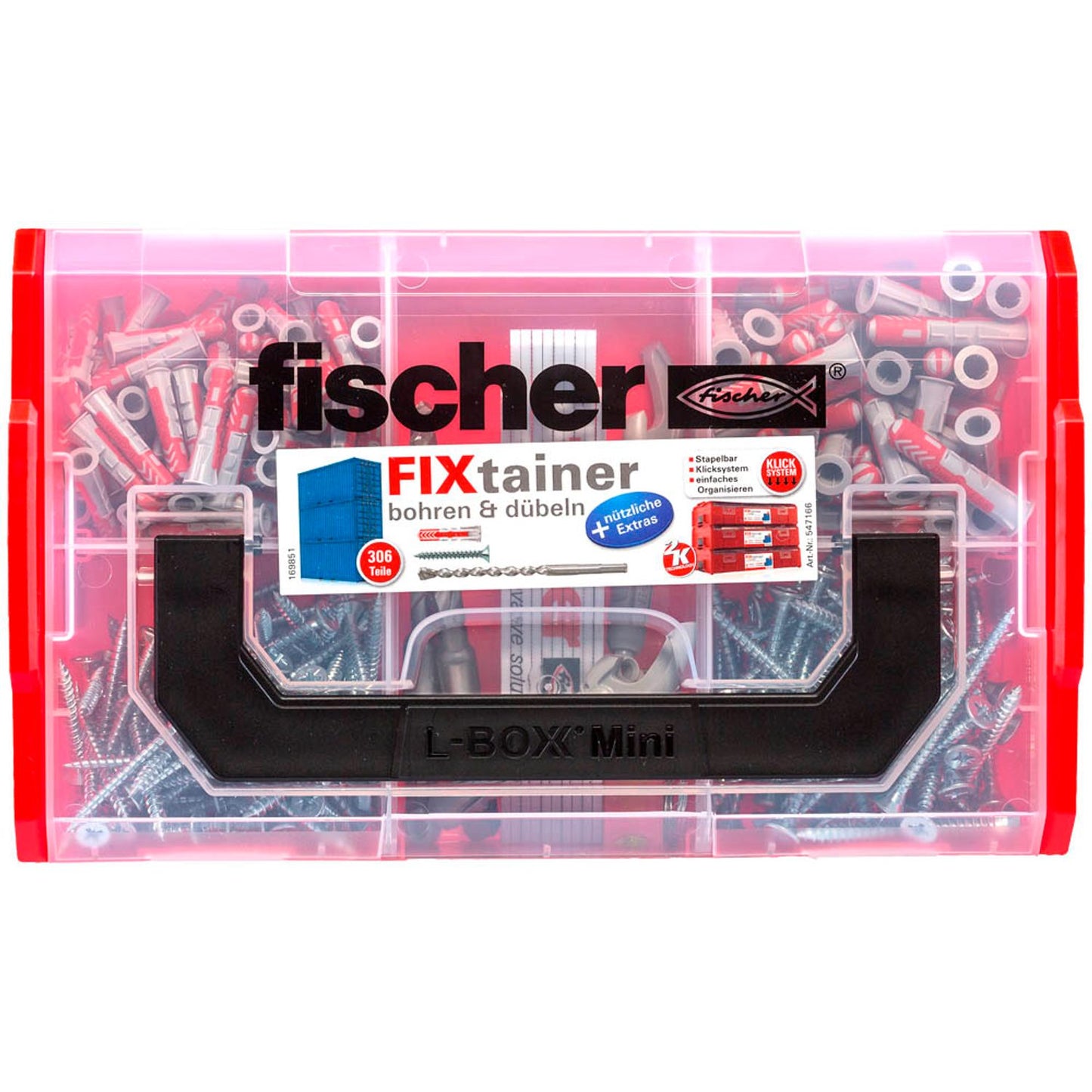 fischer FixTainer Dübel- und Schrauben-Sortiment Ø 4,5/5/6/8 mm 30/40/55 mm | 547166