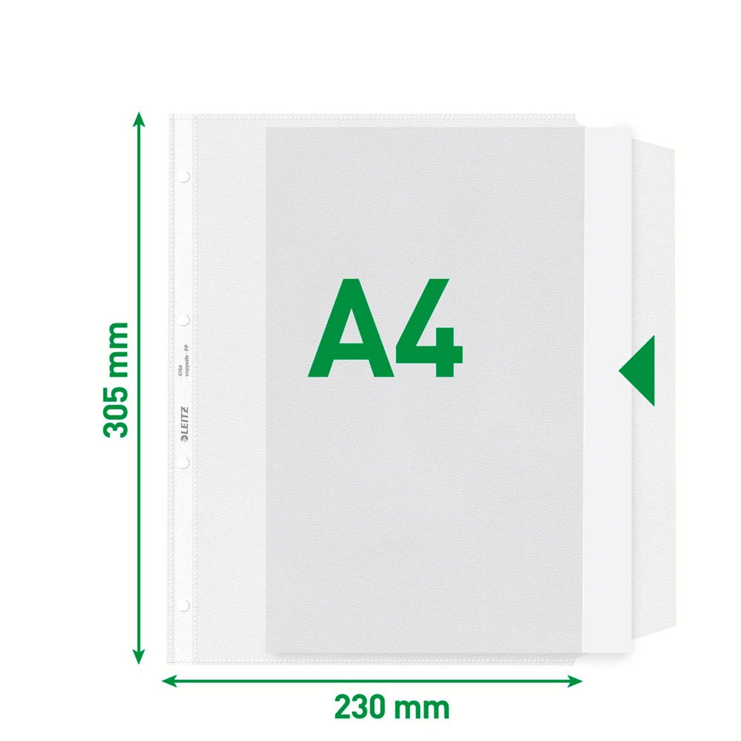 LEITZ Prospekthüllen 4764 DIN A4 transparent genarbt 0,12 mm | 47640000 | 1 Pack = 50 St.