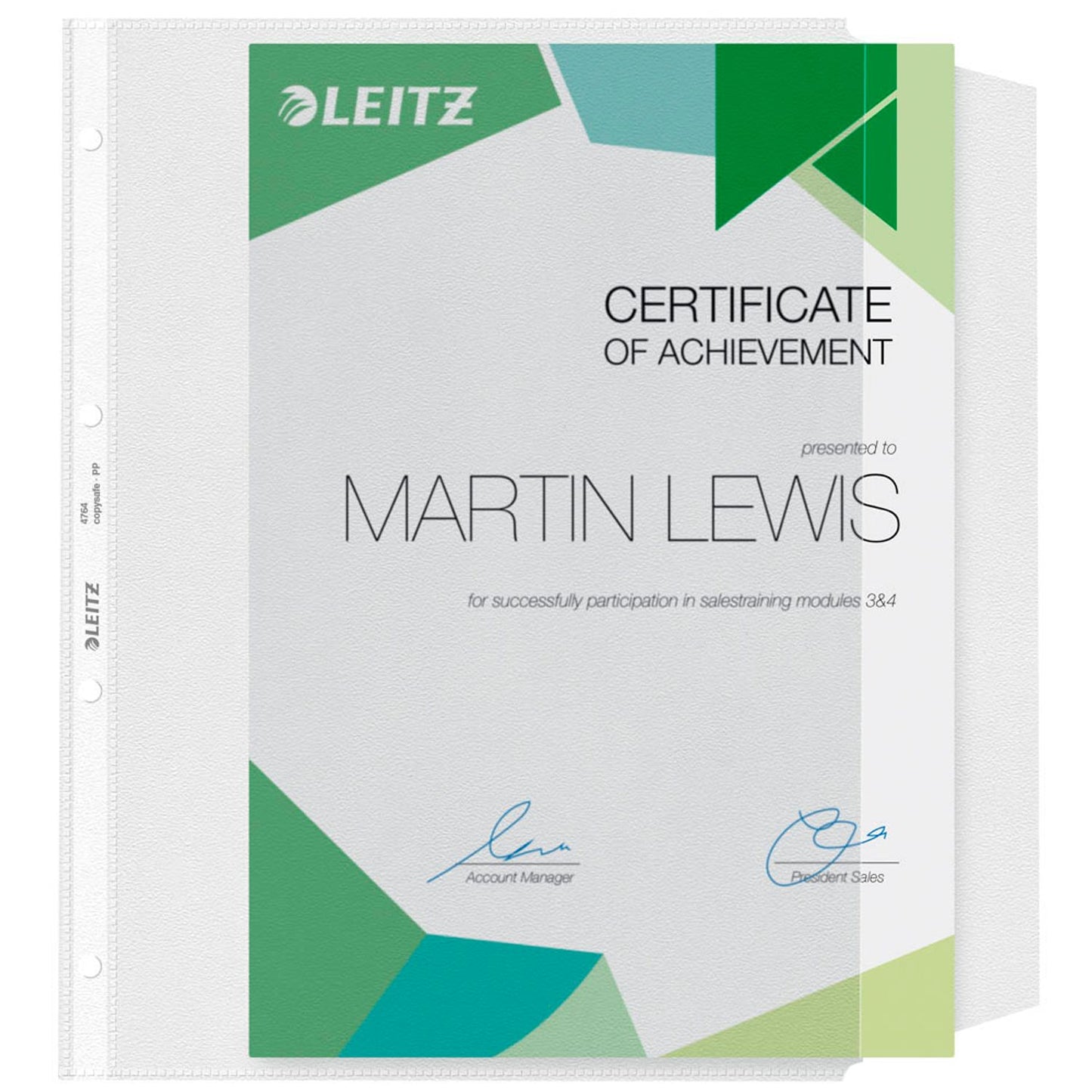 LEITZ Prospekthüllen 4764 DIN A4 transparent genarbt 0,12 mm | 47640000 | 1 Pack = 50 St.