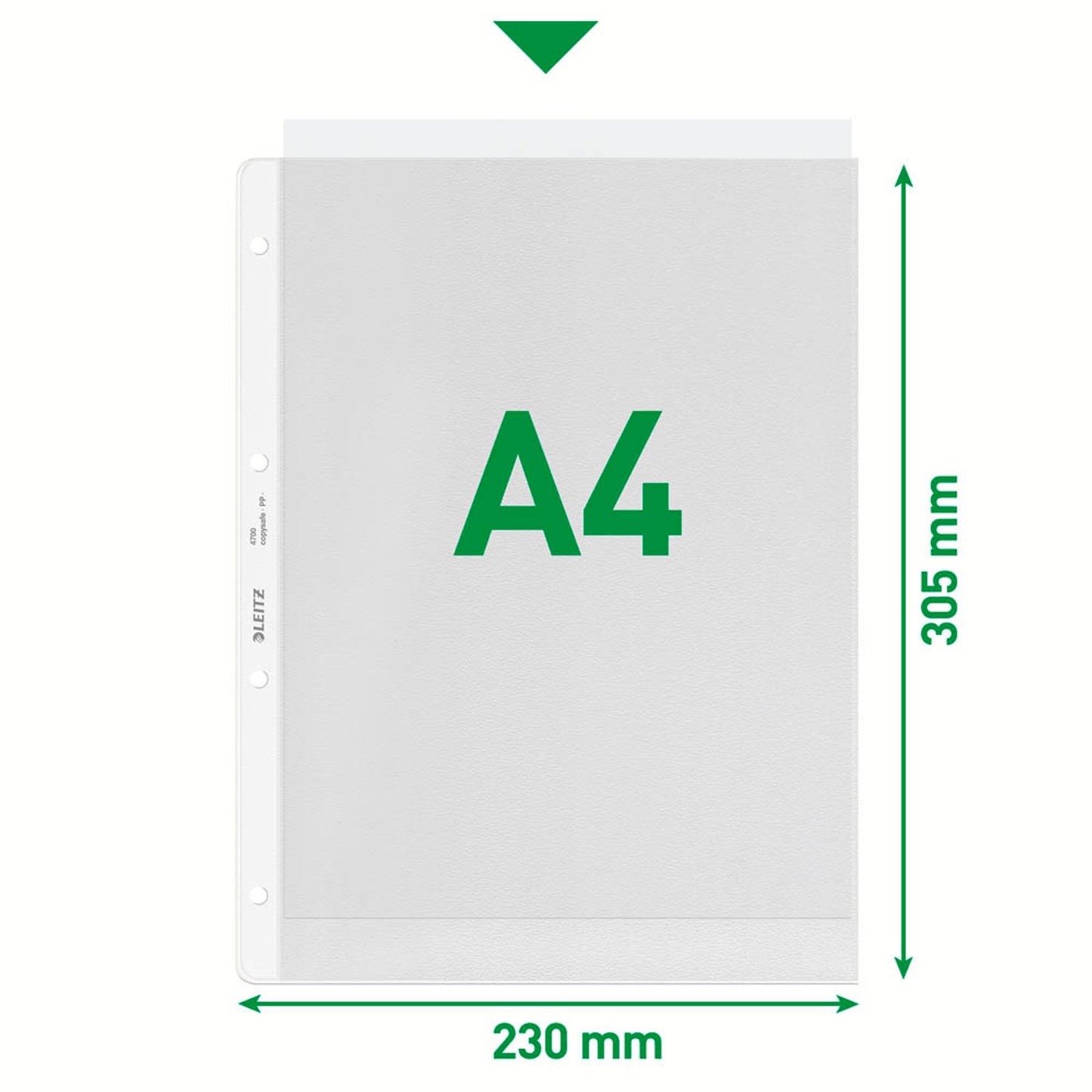 LEITZ Prospekthüllen 4700 DIN A4 transparent genarbt 0,13 mm | 47000003 | 1 Pack = 100 St.