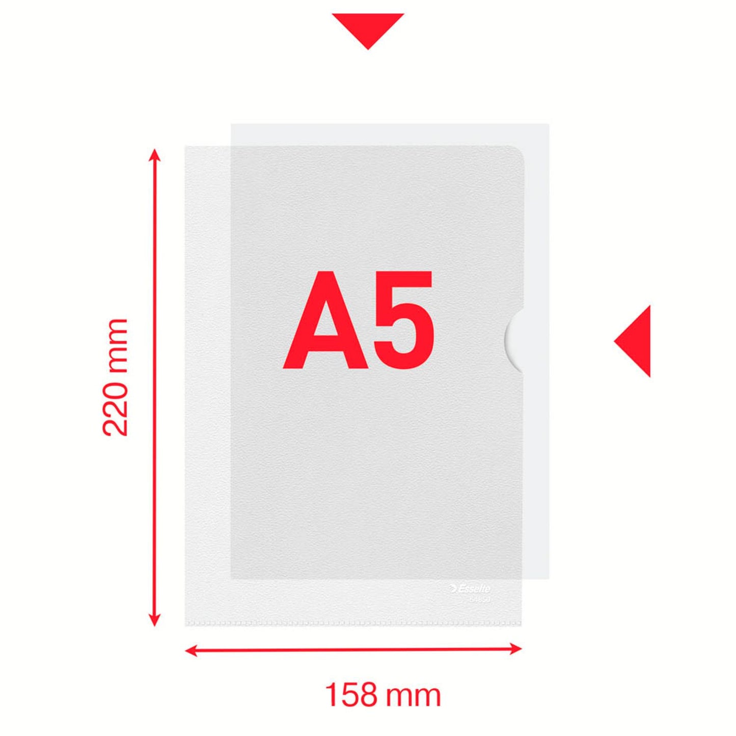 Esselte Sichthüllen Standard Plus DIN A5 transparent genarbt 0,12 mm | 54850 | 1 Pack = 100 St.