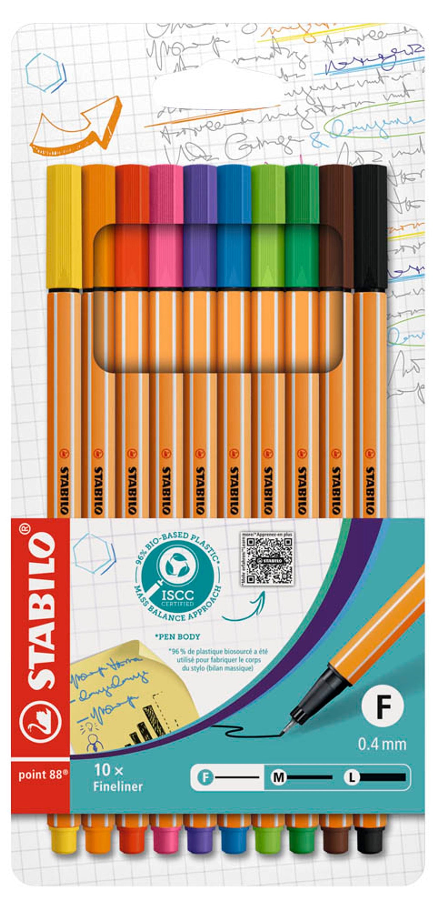 STABILO point 88 Fineliner farbsortiert 0,4 mm