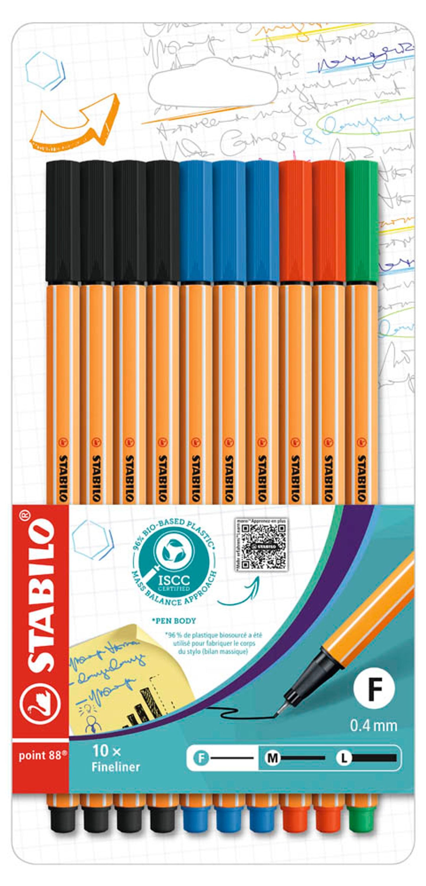 STABILO point 88 Fineliner farbsortiert 0,4 mm