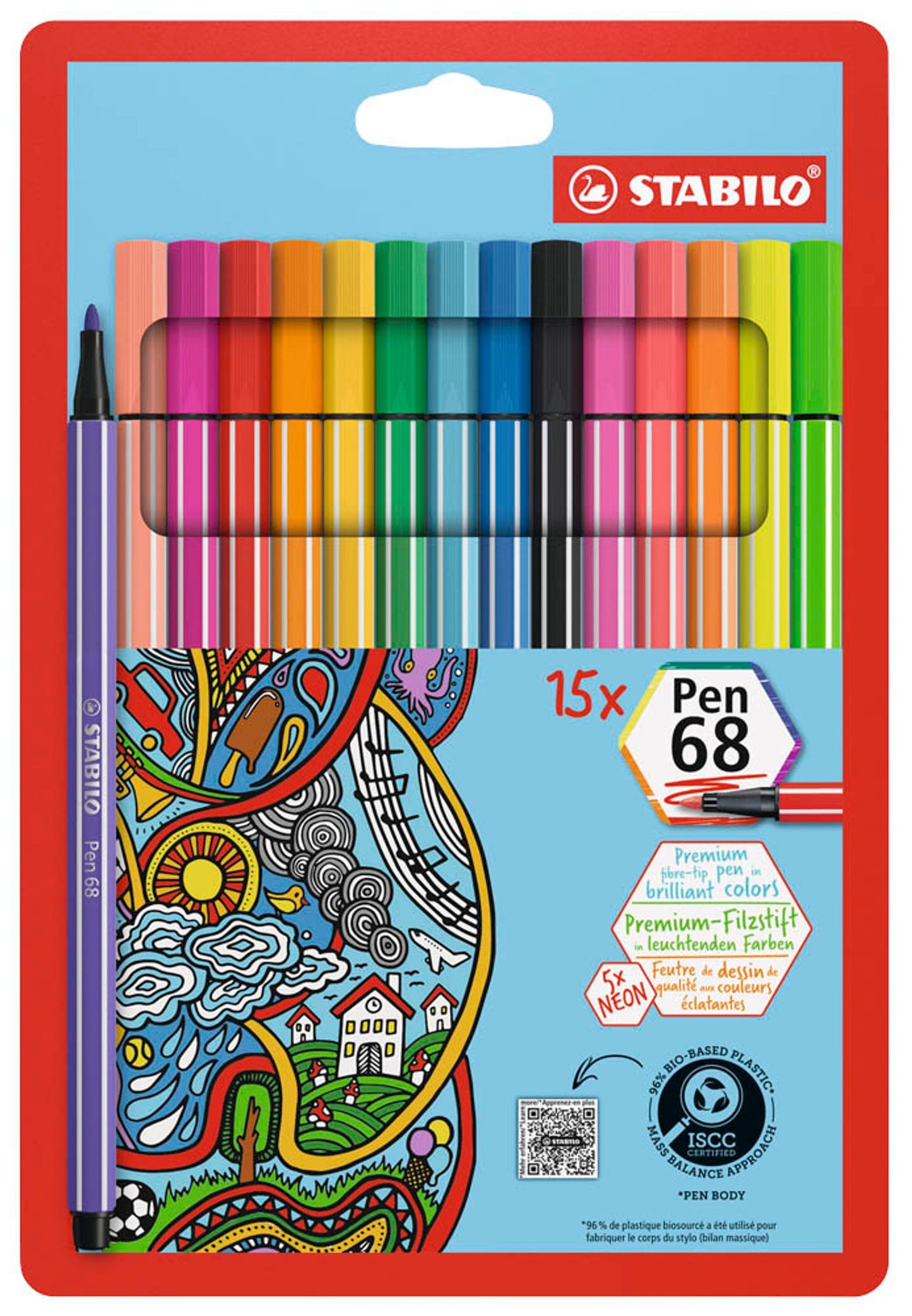 STABILO Pen 68 Filzstifte farbsortiert,