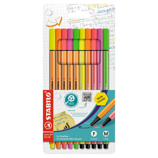 STABILO point 88 und pen 68 Malset farbsortiert | EO8868/10-1 | 1 Pack = 10 St.