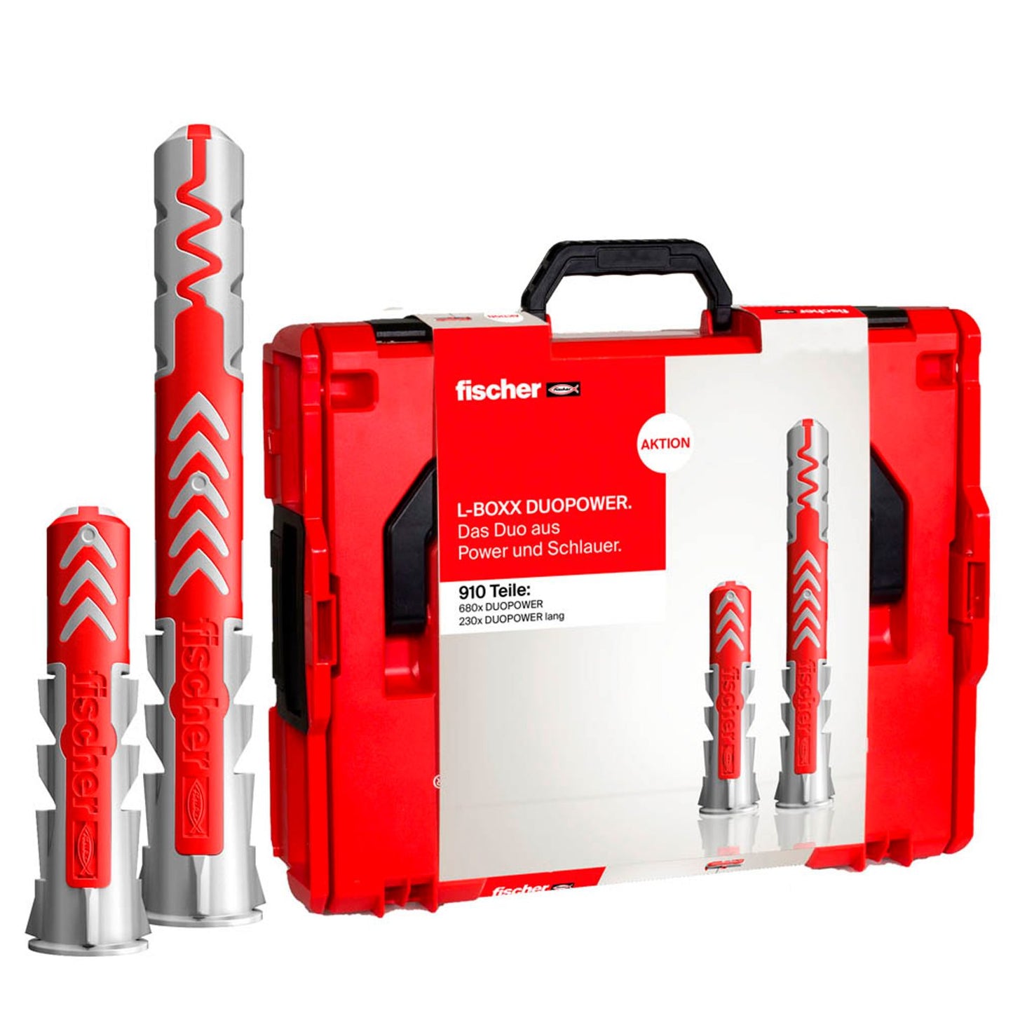 fischer L-BOXX 102 - DuoPower 2K Betondübel-Sortiment Ø 6/8/10 mm 30/40/50/65 mm | 558627 | 1 Pack = 910 St.