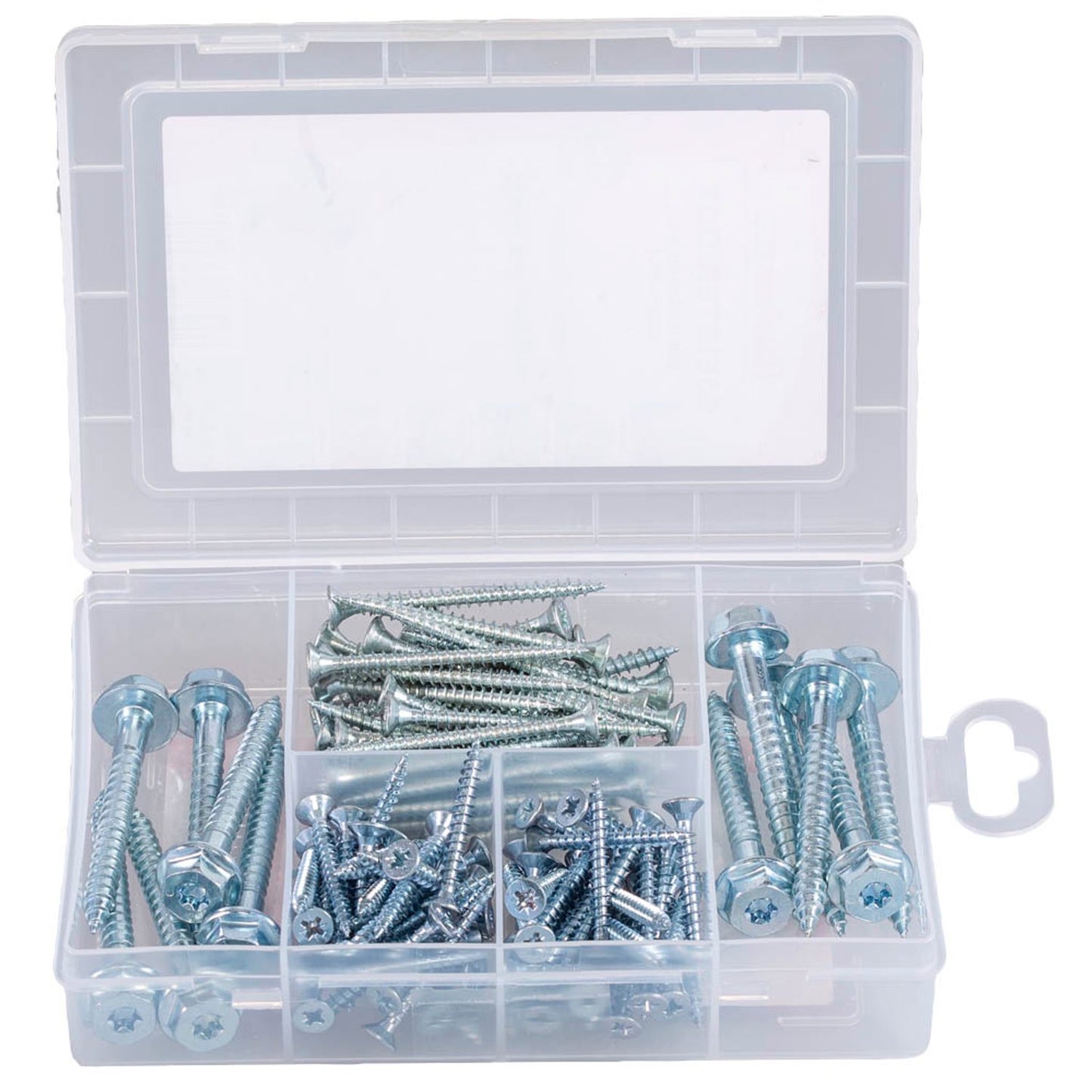 fischer Dübelschrauben-Sortiment Meister-Box 6/7/8/10 mm x 40/55/69 mm | 553348 | 1 Pack = 112 St.