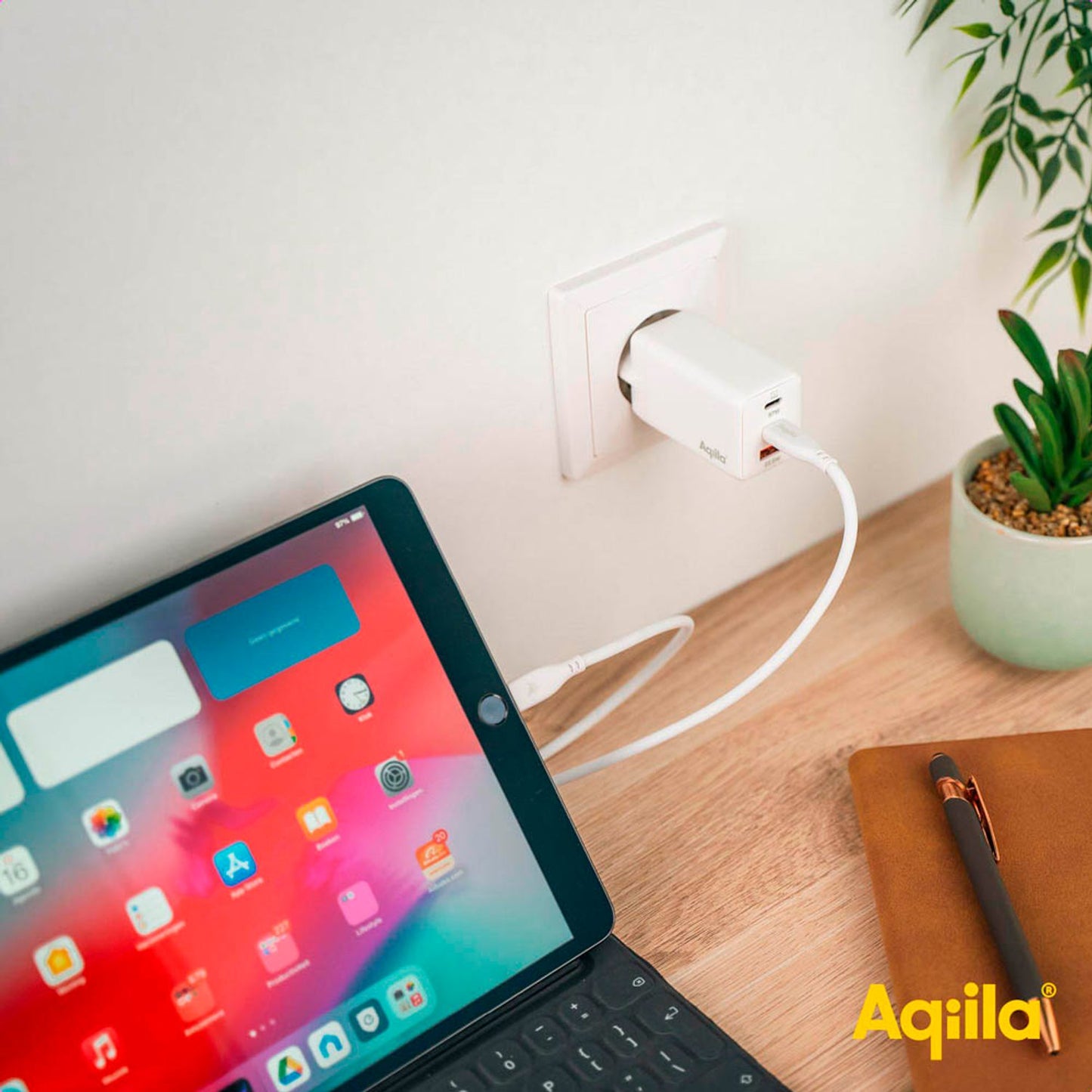 Aqiila® Chargebird W2 GaN-Ladeadapter weiß, 45 Watt | AQWCW2PBI45W904