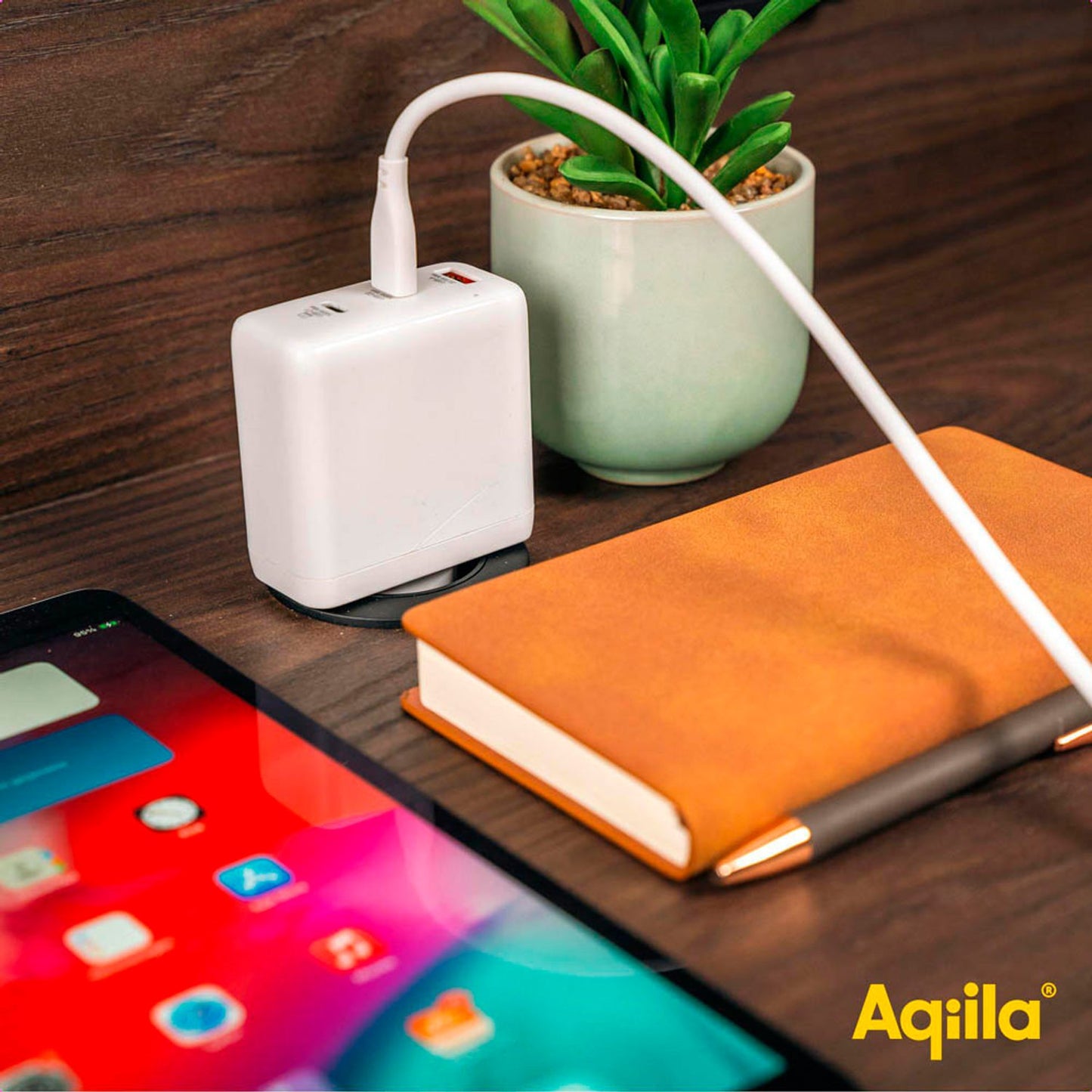Aqiila® Chargebird W4 GaN-Ladeadapter weiß, 100 Watt | AQWCW4PBI120W928
