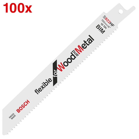 BOSCH S 922 HF Flexible for Wood and Metal Säbelsägeblätter | 2608656320 | 1 Pack = 100 St.