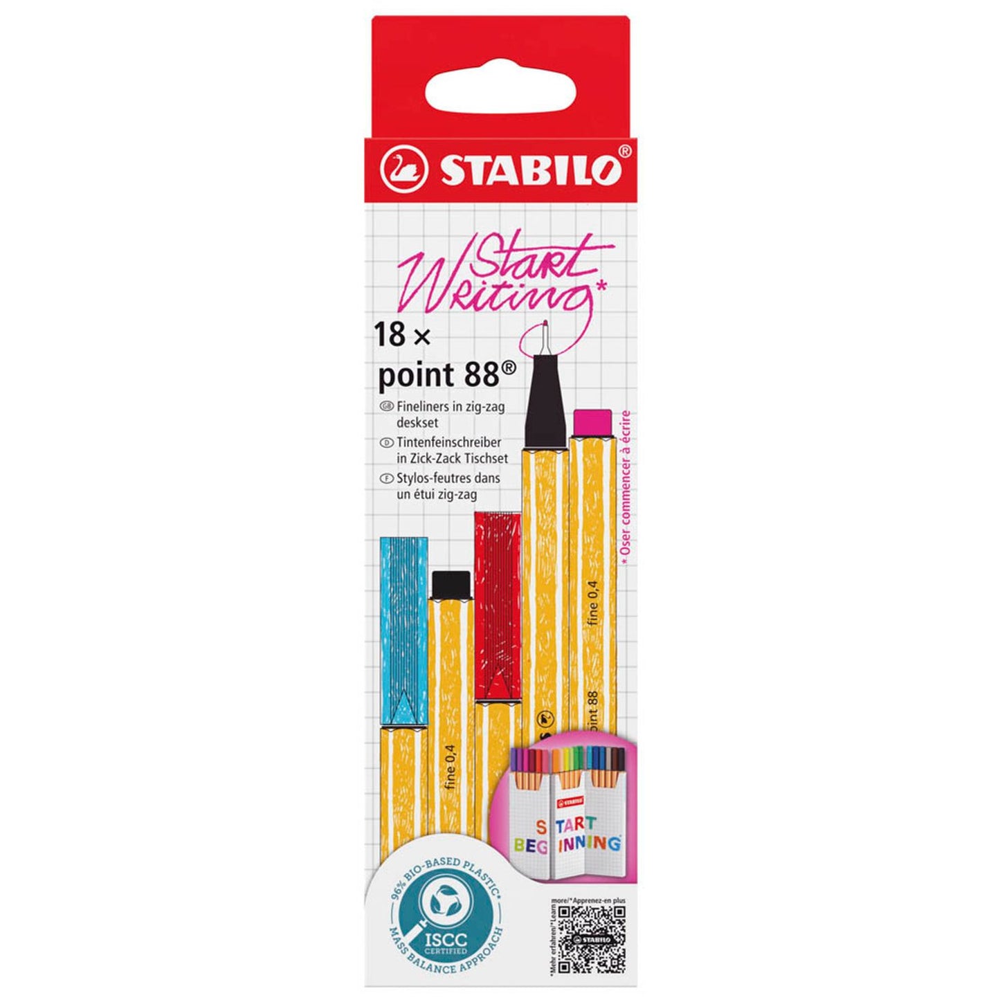 STABILO point 88 Fineliner farbsortiert 0,4 mm | 8818/5 | 1 Pack = 18 St.