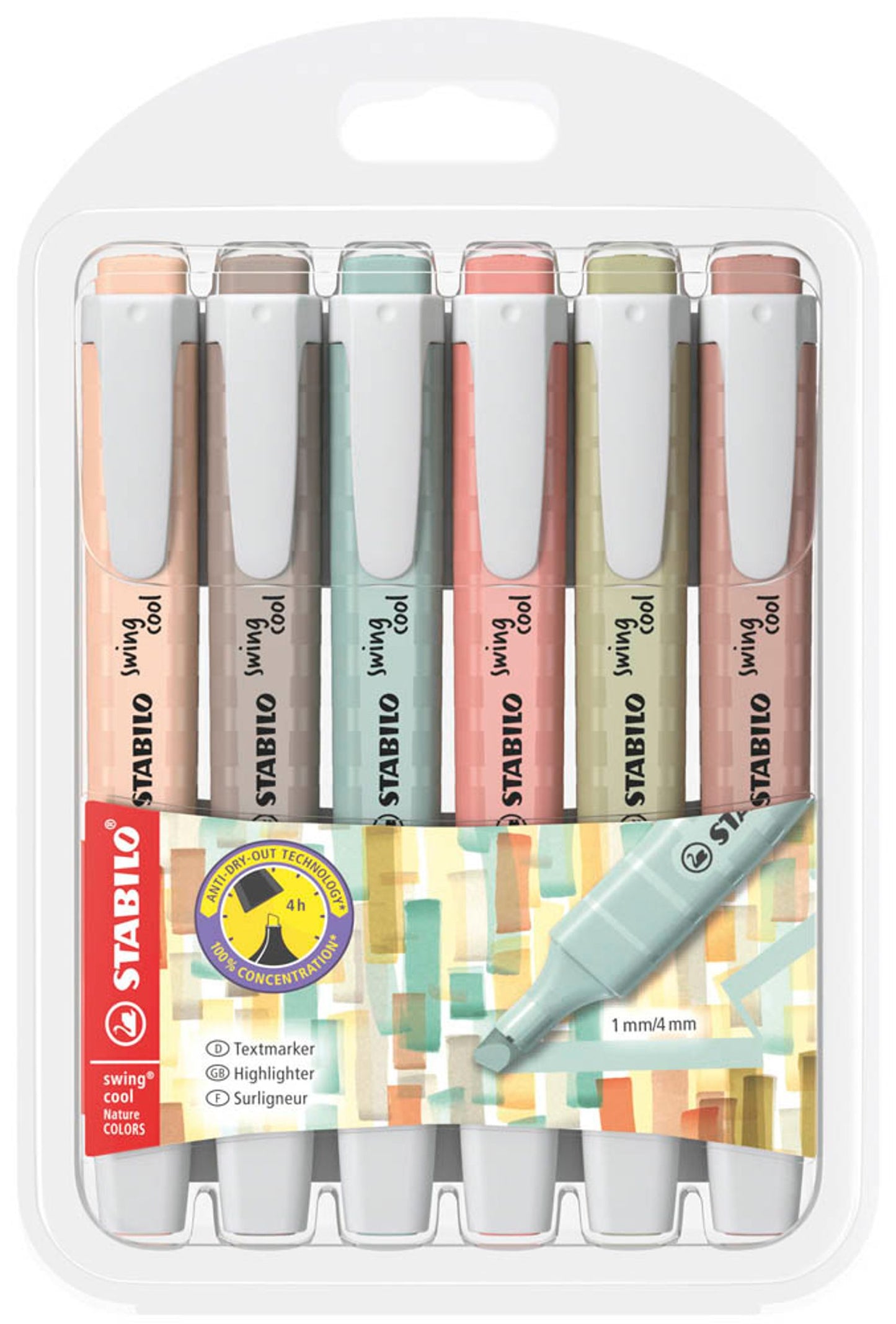 STABILO swing cool NatureCOLORS Textmarker farbsortiert