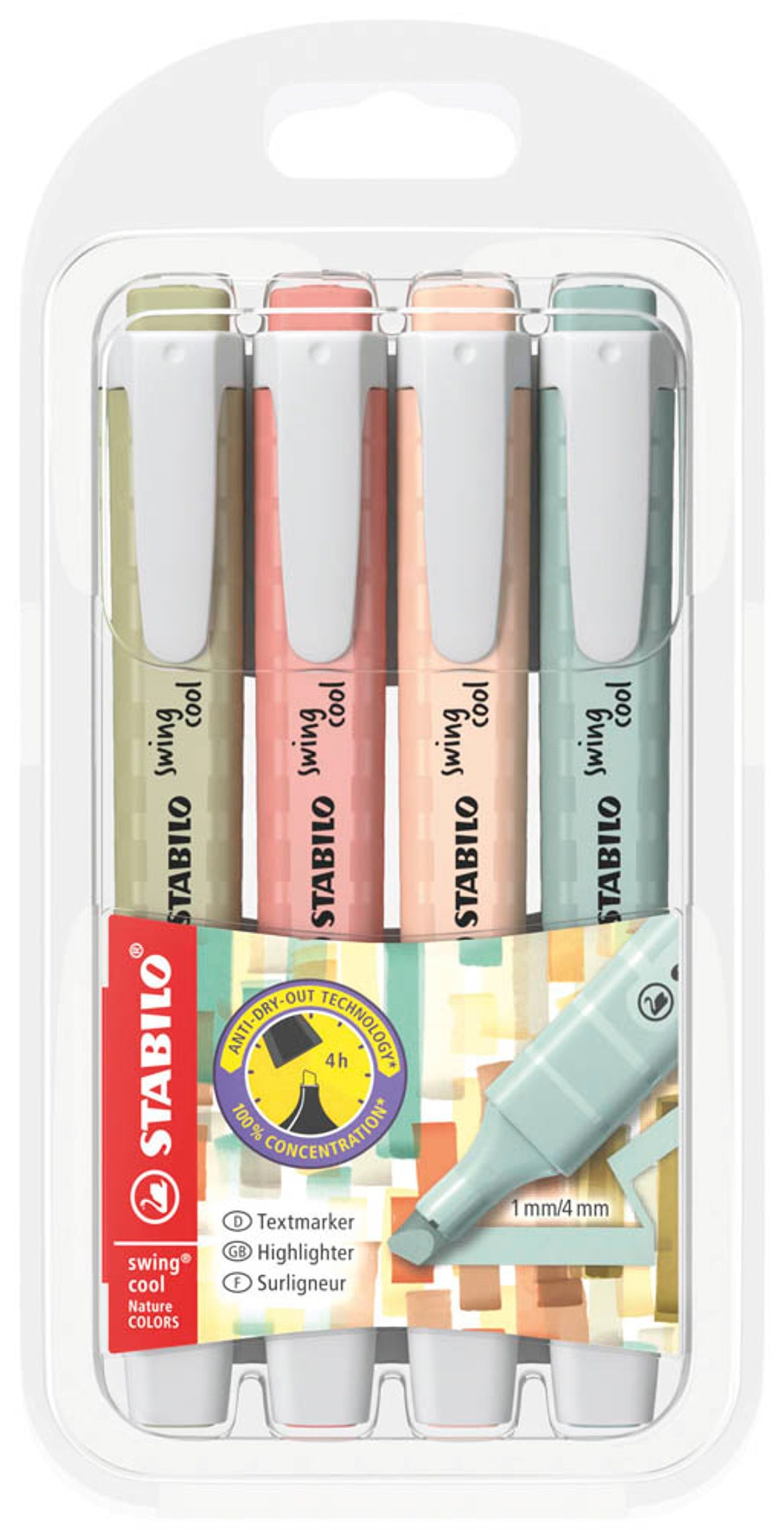 STABILO swing cool NatureCOLORS Textmarker farbsortiert