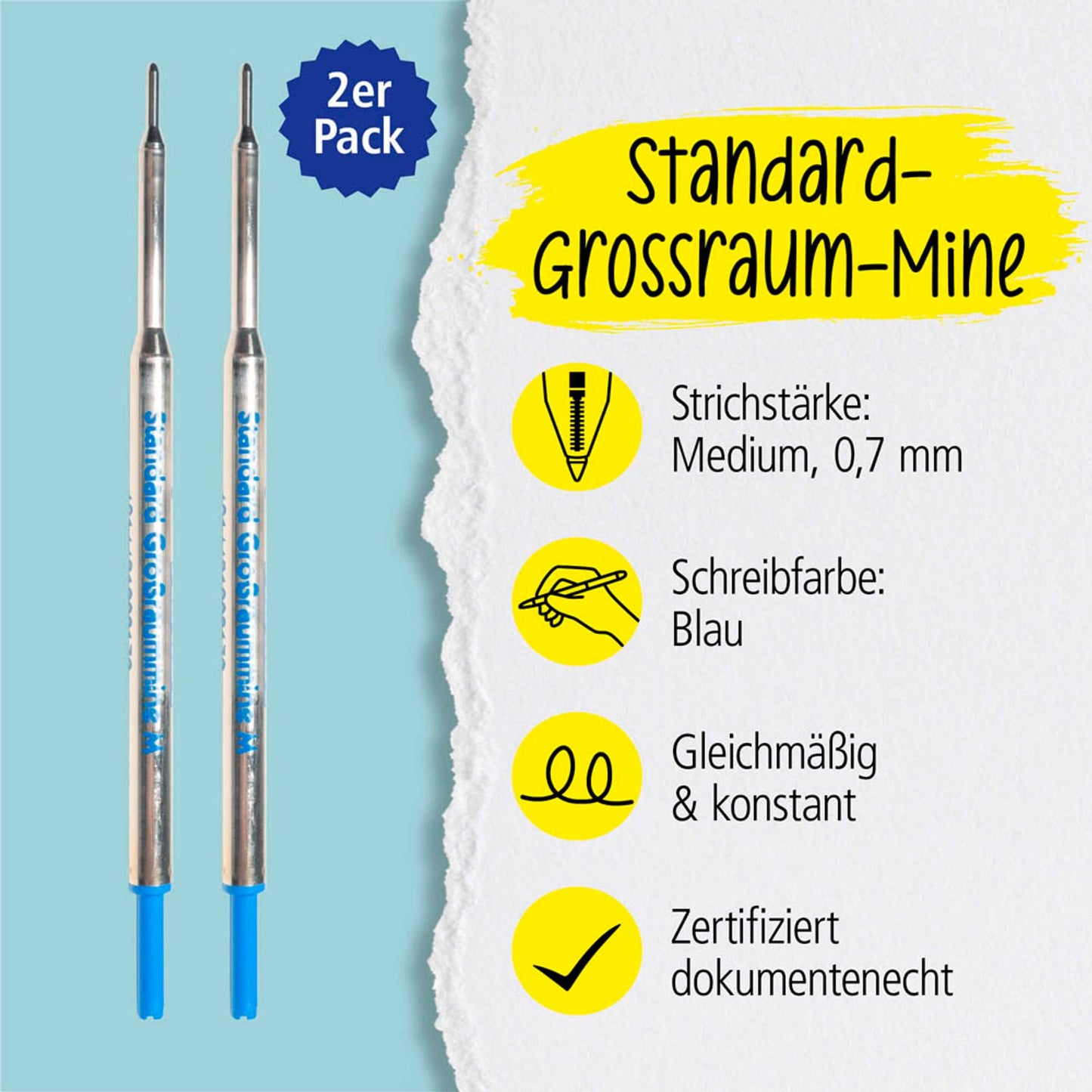 ONLINE® Kugelschreiberminen M blau | 40003/3 | 1 Pack = 2 St.