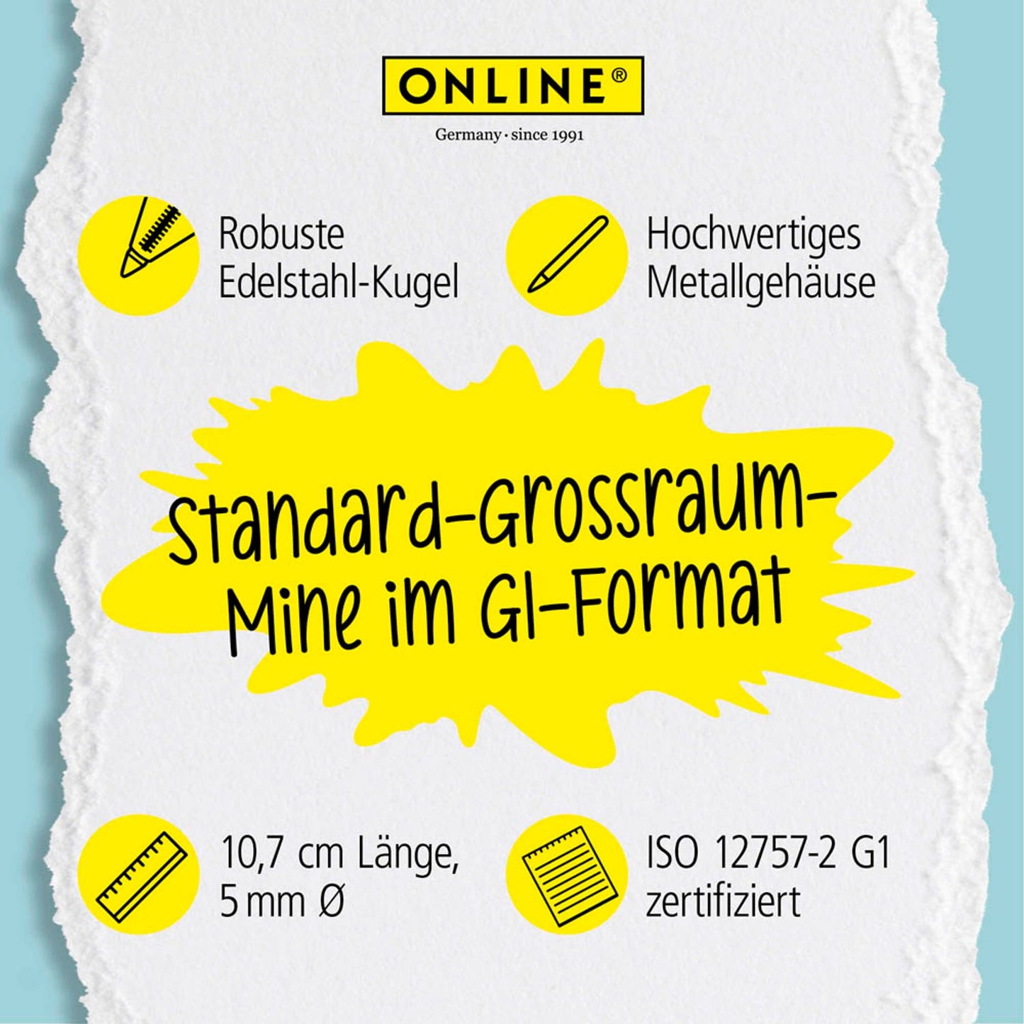 ONLINE® Kugelschreiberminen M blau | 40003/3 | 1 Pack = 2 St.