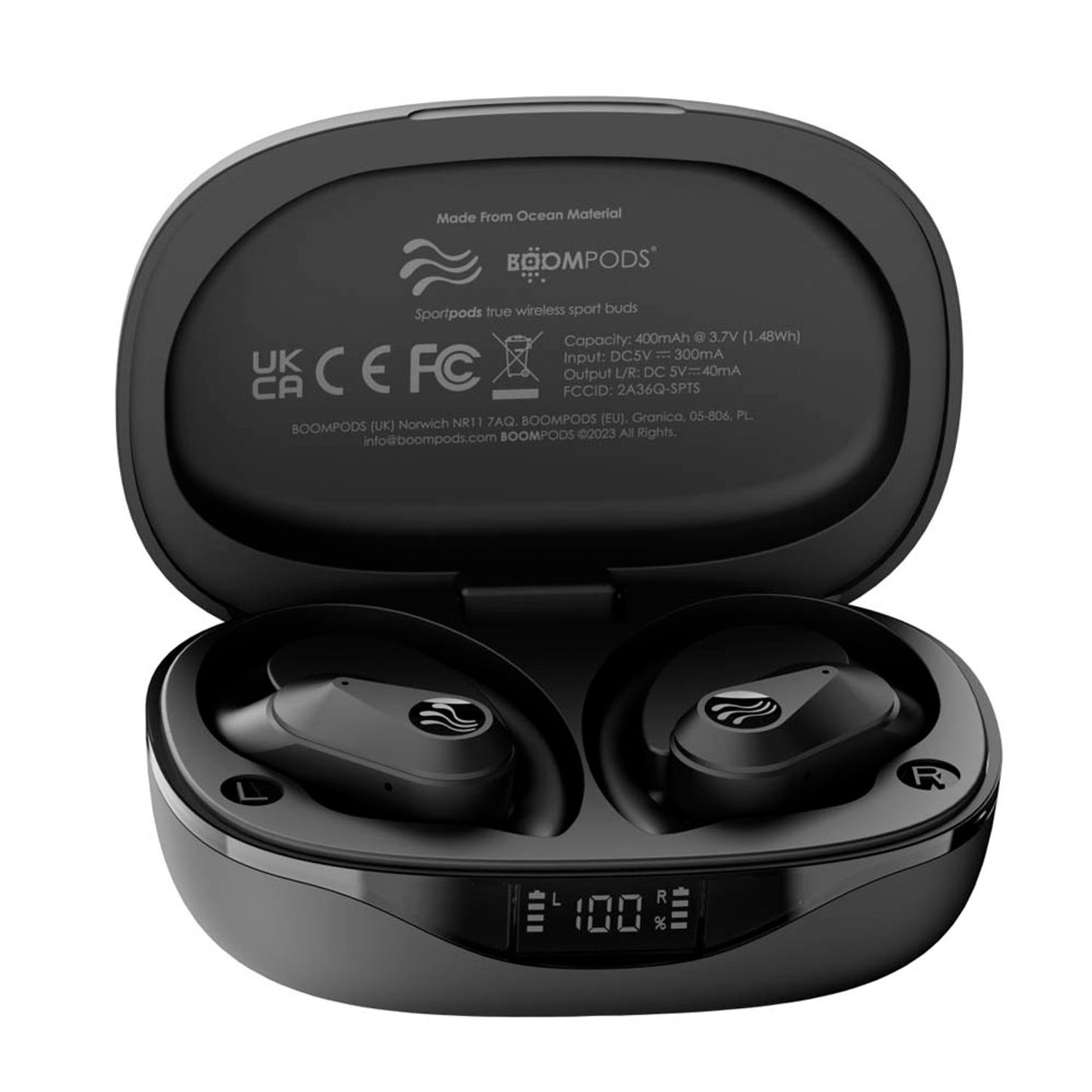 BOOMPODS Sportpods Ocean TWS In-Ear-Kopfhörer schwarz | SPOBLK