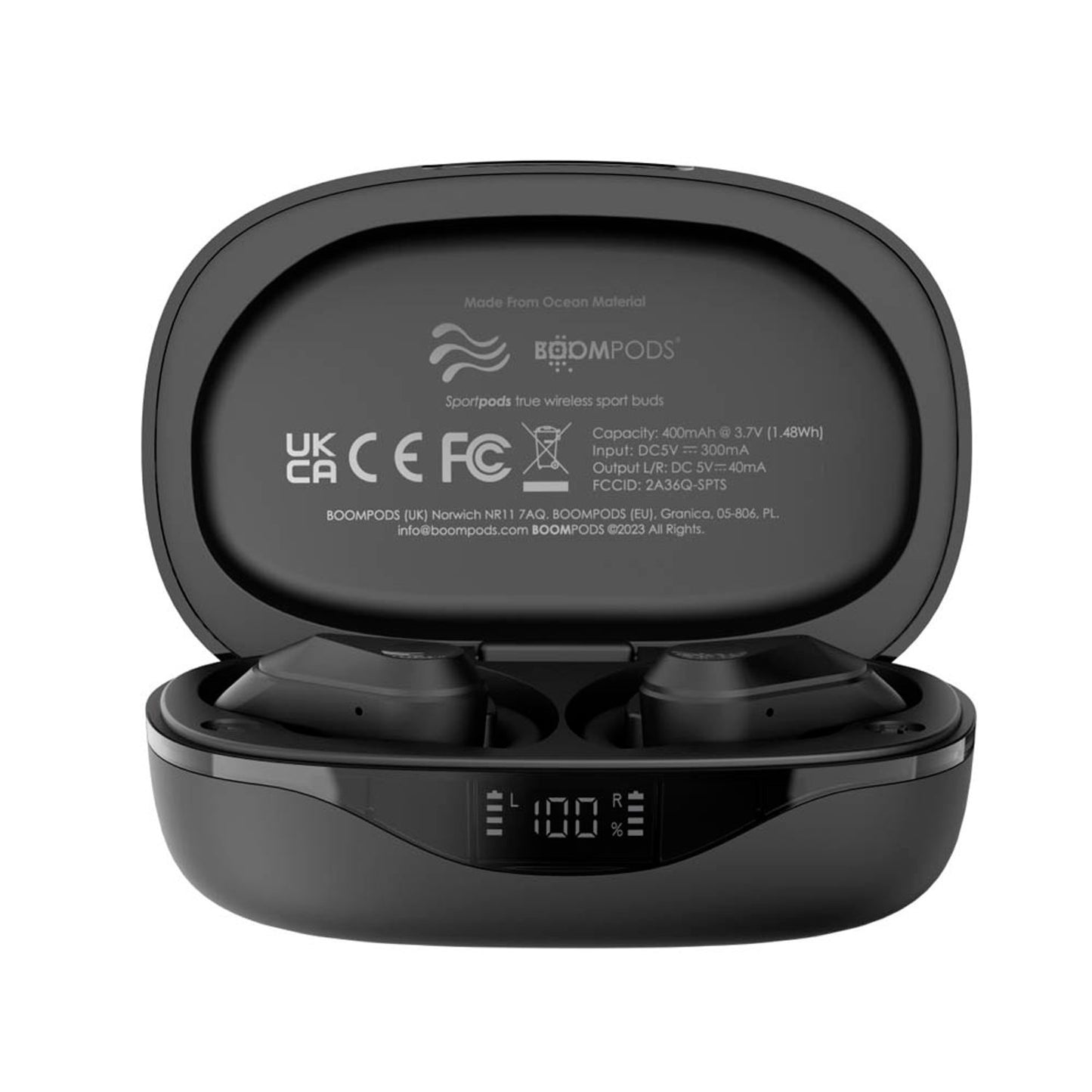 BOOMPODS Sportpods Ocean TWS In-Ear-Kopfhörer schwarz | SPOBLK