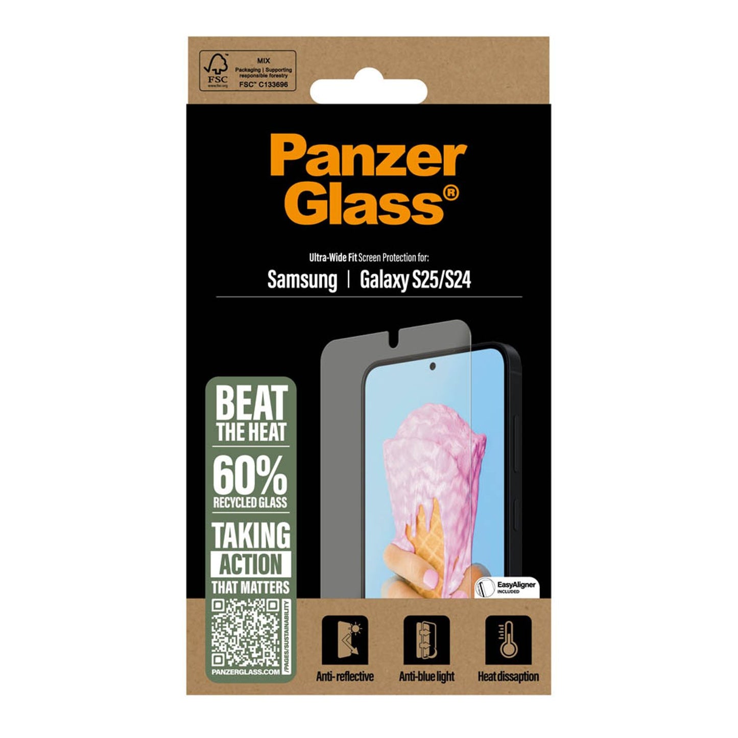 PanzerGlass™ Display-Schutzglas für Samsung Galaxy S25 | PGRUWFAG38388