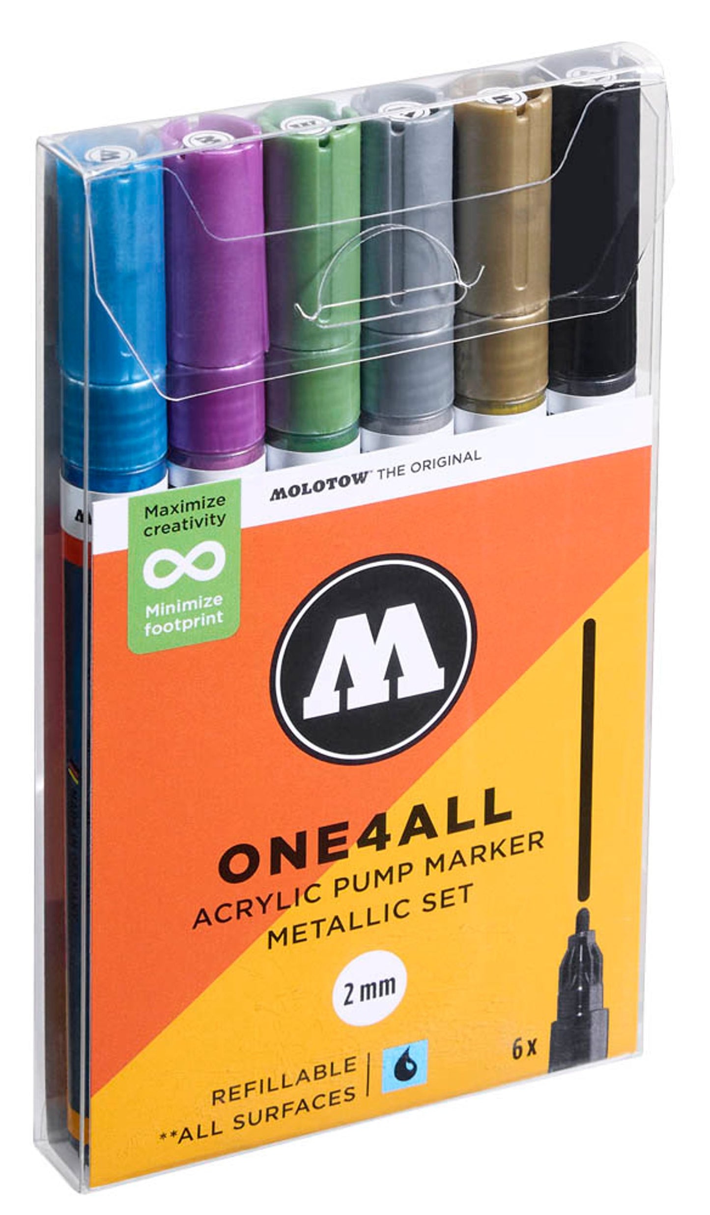 MOLOTOW One4All Acrylstifte farbsortiert 2,0 mm, 6 St.