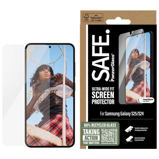 SAFE. by PanzerGlass™ ULTRA-WIDE FIT Display-Schutzglas für Samsung Galaxy S25 | SARNUWFG38388