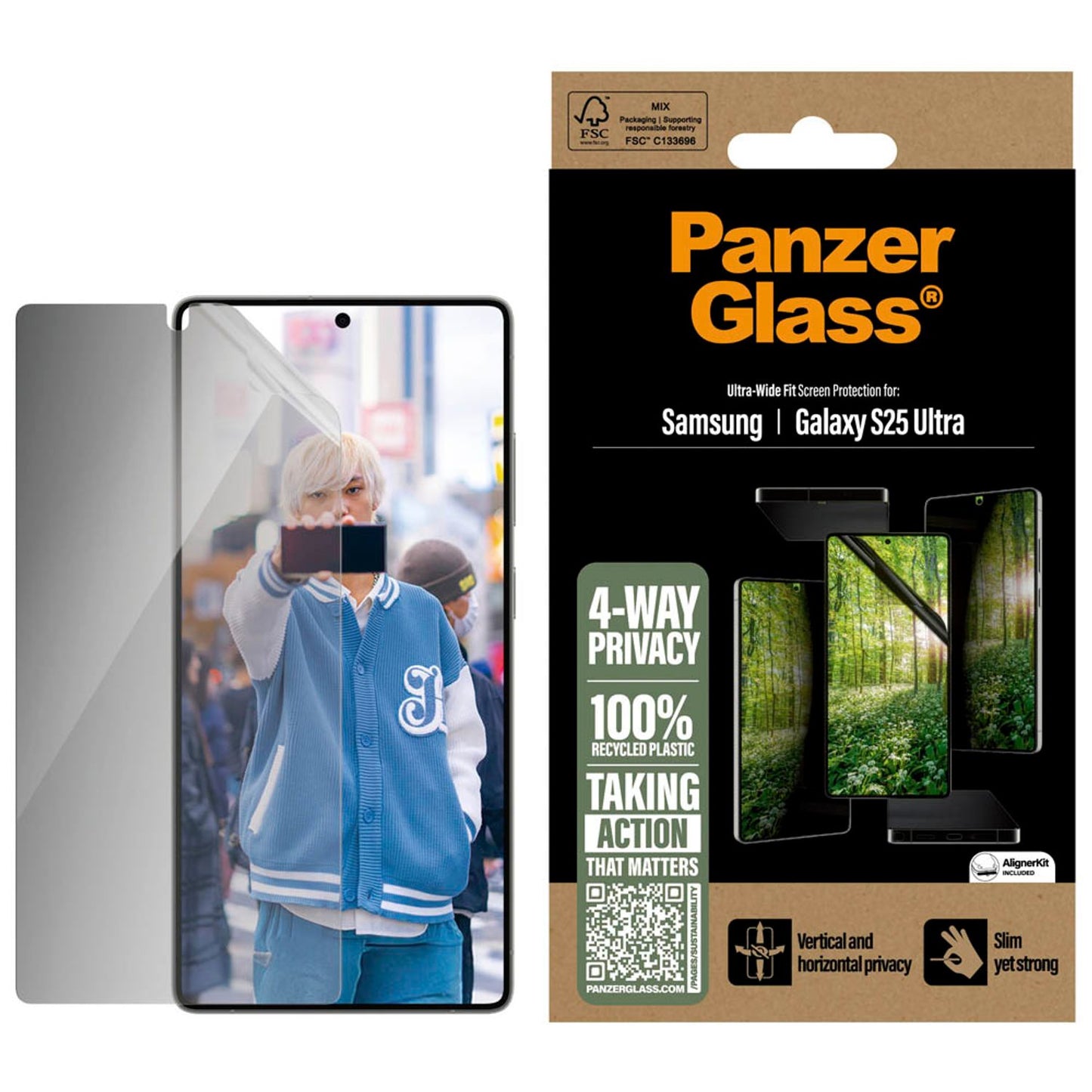PanzerGlass™ 4-WAY PRIVACY Display-Schutzglas für Samsung Galaxy S25 Ultra | PGRMFPUG38488