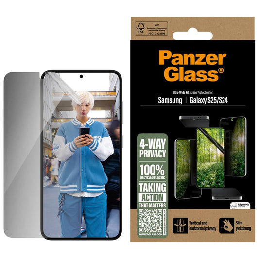 PanzerGlass™ 4-WAY PRIVACY Display-Schutzglas für Samsung Galaxy S25 | PGRMFPUG38388