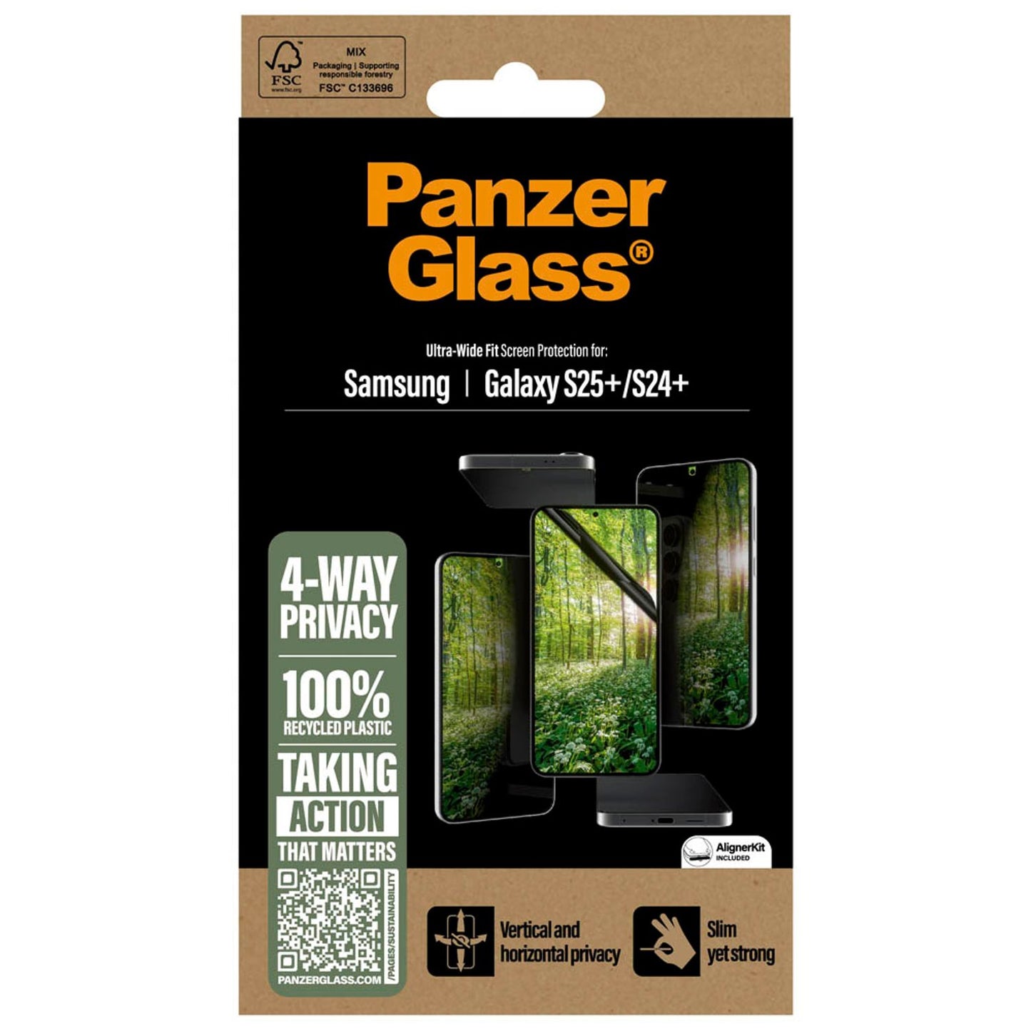 PanzerGlass™ 4-WAY PRIVACY Display-Schutzglas für Samsung Galaxy S25+ | PGRMFPUG37942