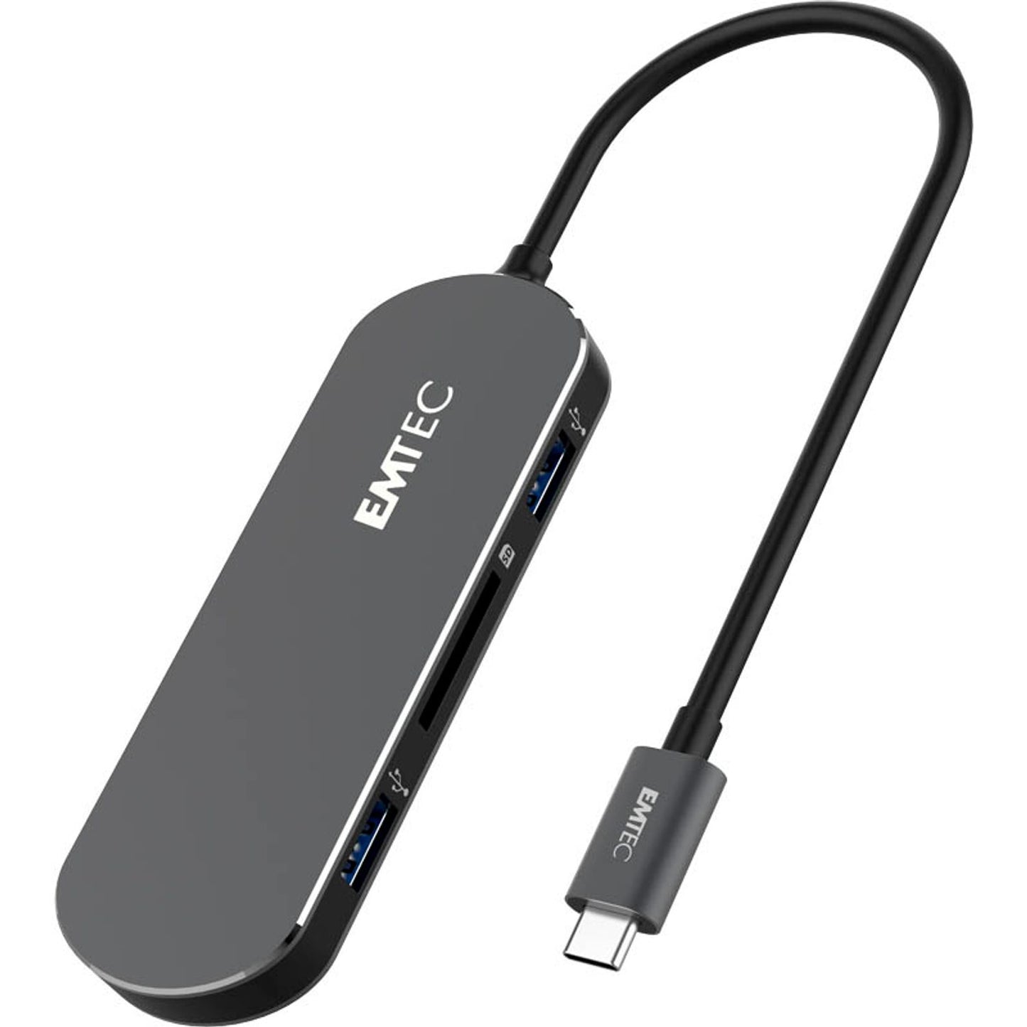 EMTEC USB-Hub T650C Type-C 3-fach schwarz | ECHUBT650C