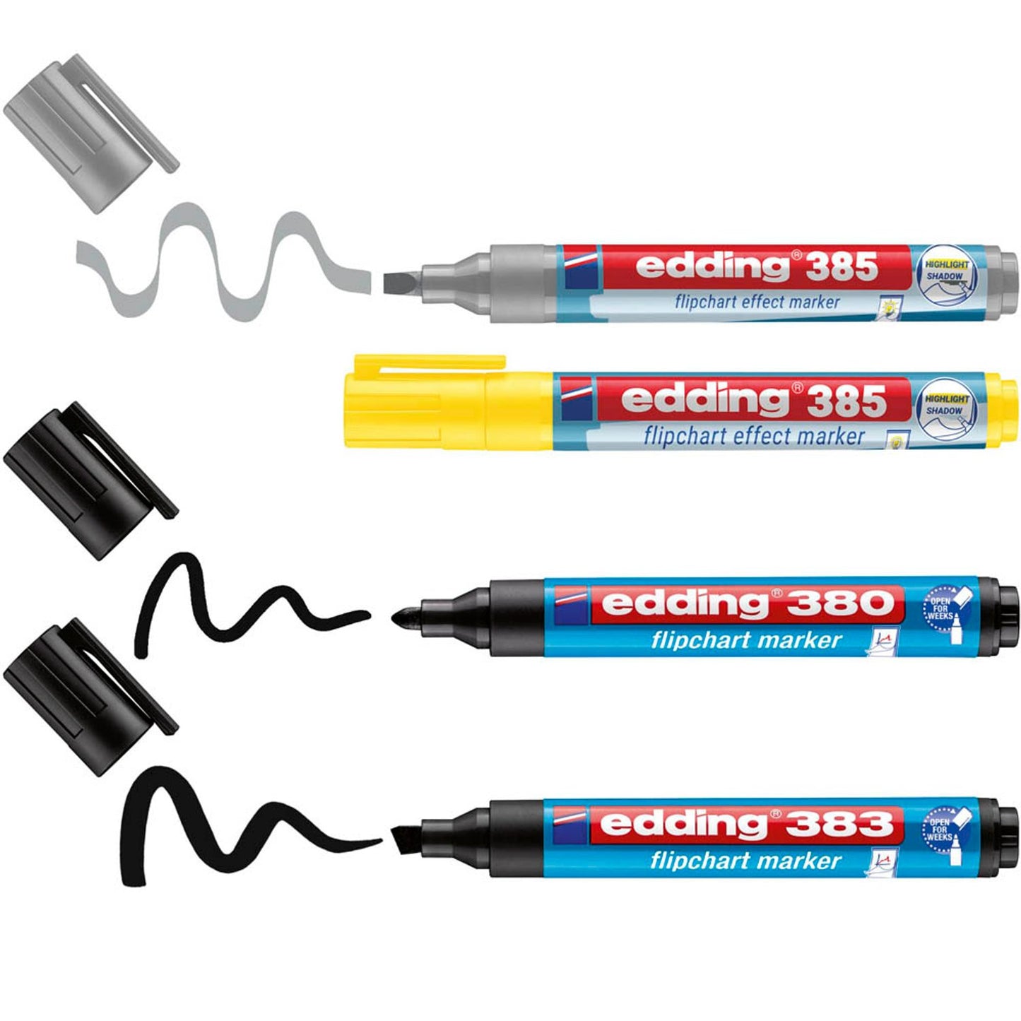 edding 385/380/383 Flipchart-Marker farbsortiert 1,0 - 5,0 mm,