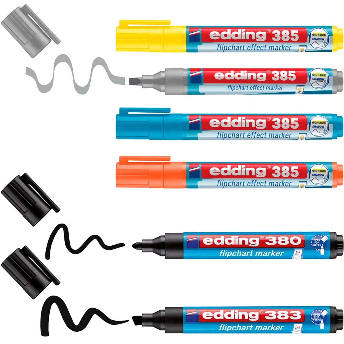 edding 385/380/383 Flipchart-Marker farbsortiert 1,0 - 5,0 mm,
